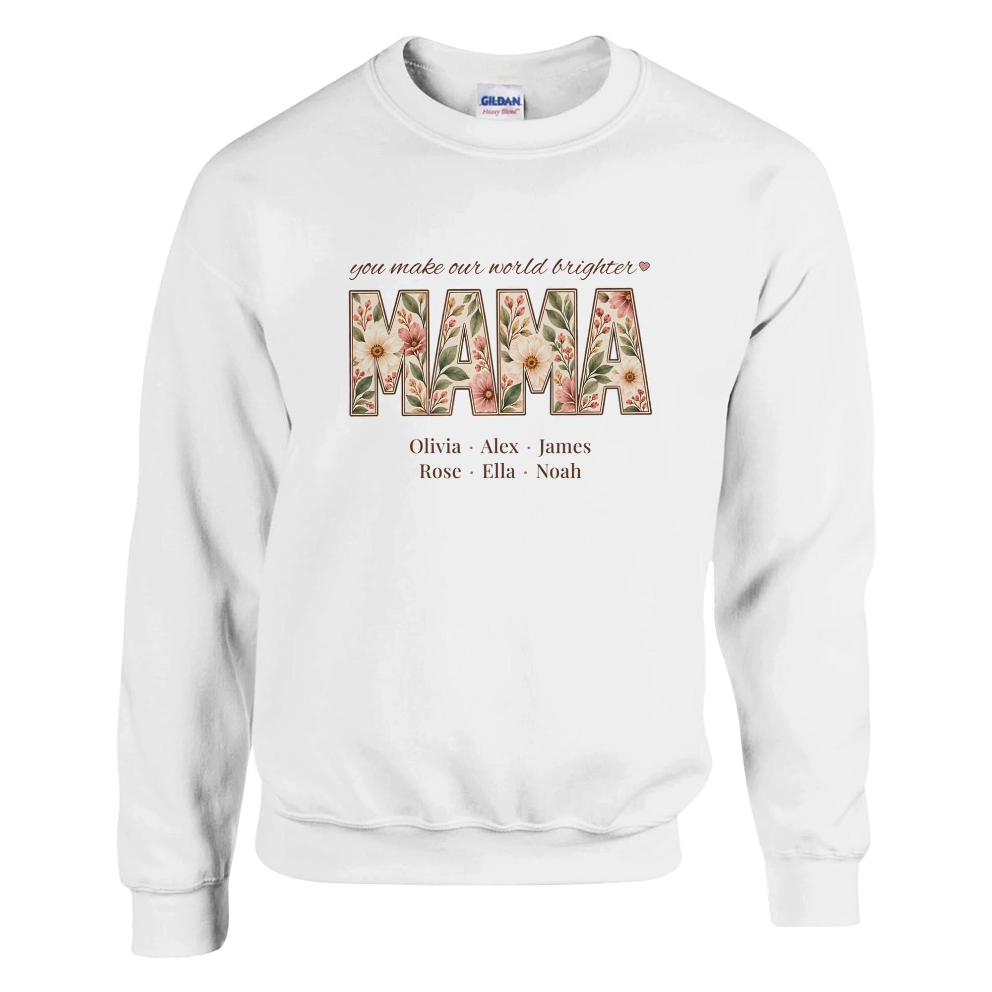 Personalized Floral Mama Sweatshirt, Custom Names, Soft Cotton Crewneck (Made to Order) - image 3