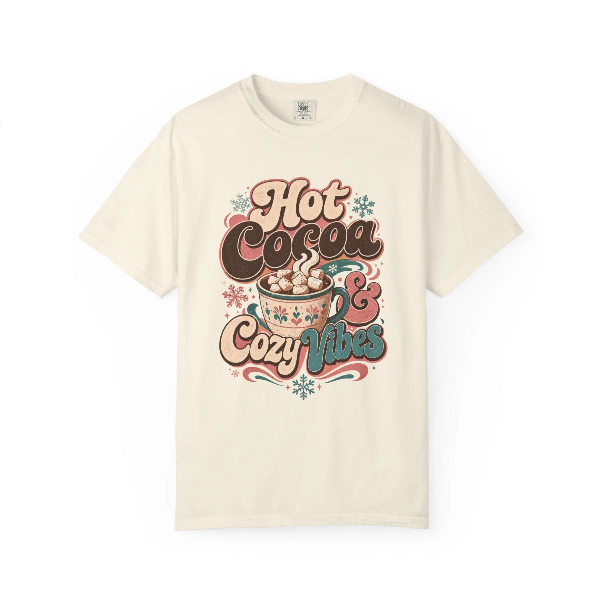 Retro Hot Cocoa Mug T-Shirt, Cozy Winter Holiday Tee, Comfort Colors 1717 (Garment-Dyed) - image 4
