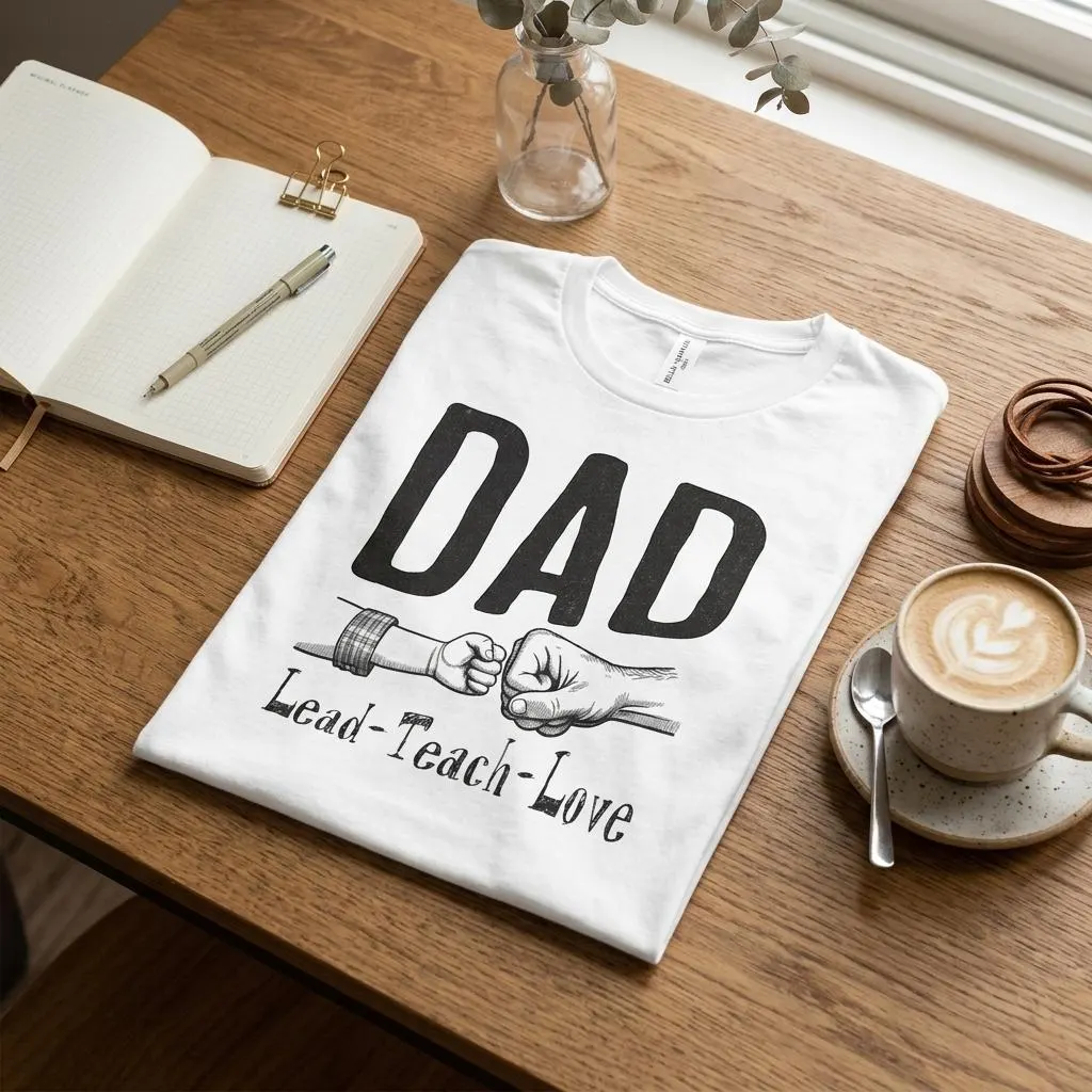 Dad Lead Teach Love T-Shirt | Father's Day Graphic Tee, Unisex Dad Shirt - image 5