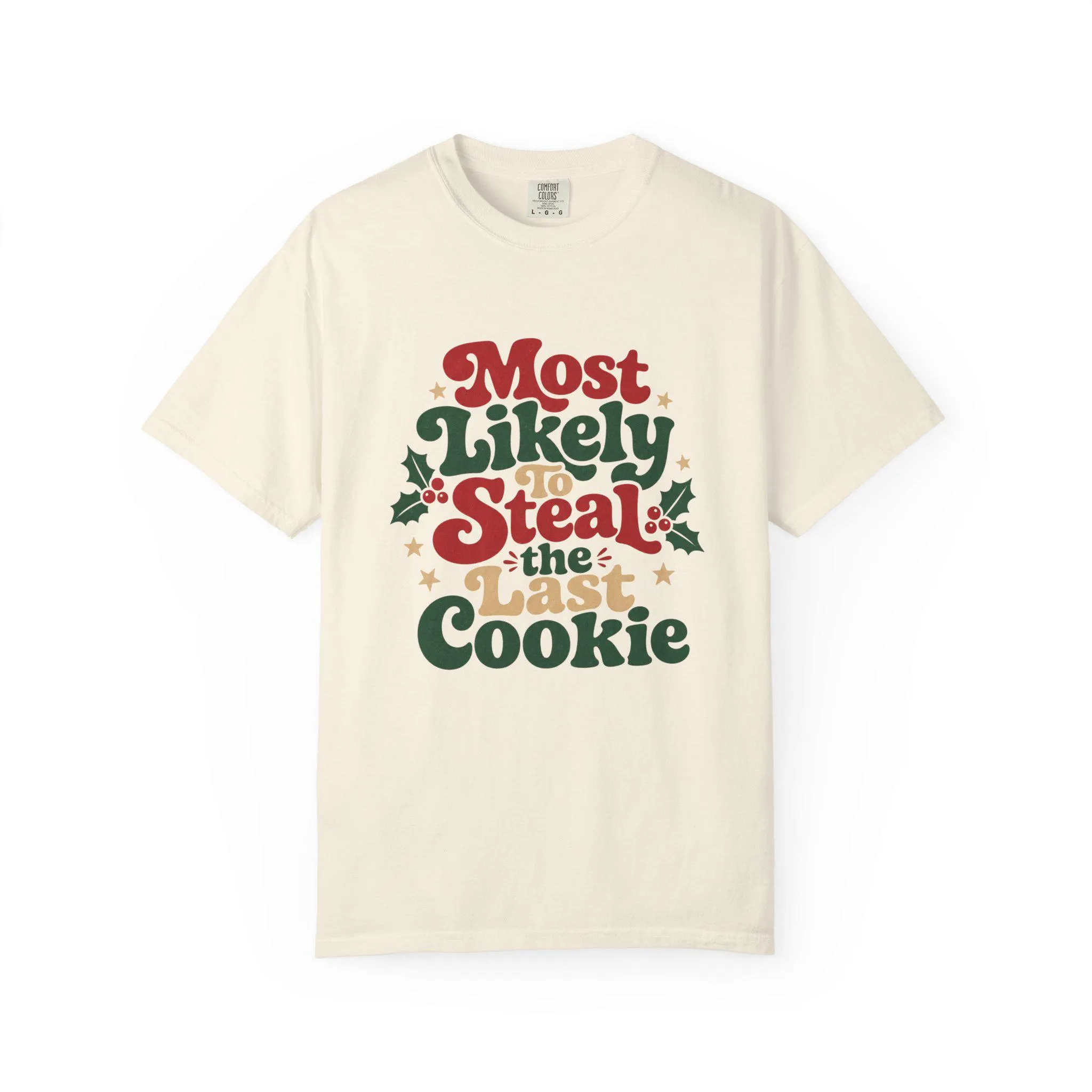 Retro Christmas Cookie Shirt, Comfort Colors Holiday Tee, Family Gift - image 4