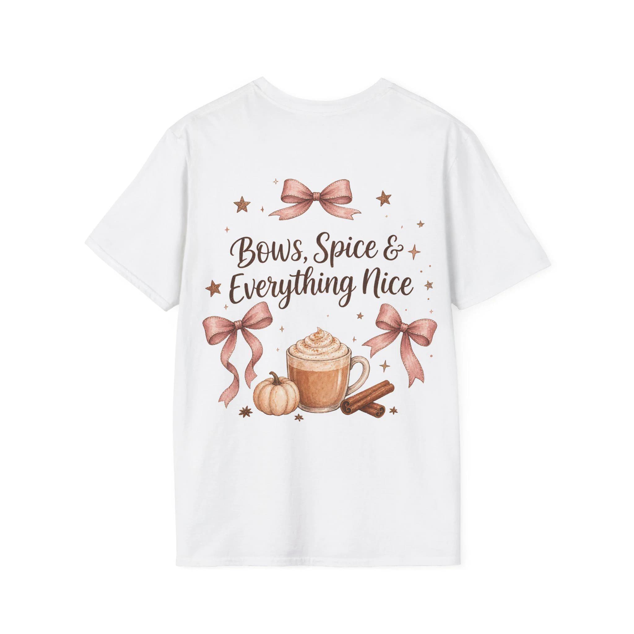 Coquette Fall Tee, Pink Bow Pumpkin Spice Latte, Autumn Gift for Her - image 5