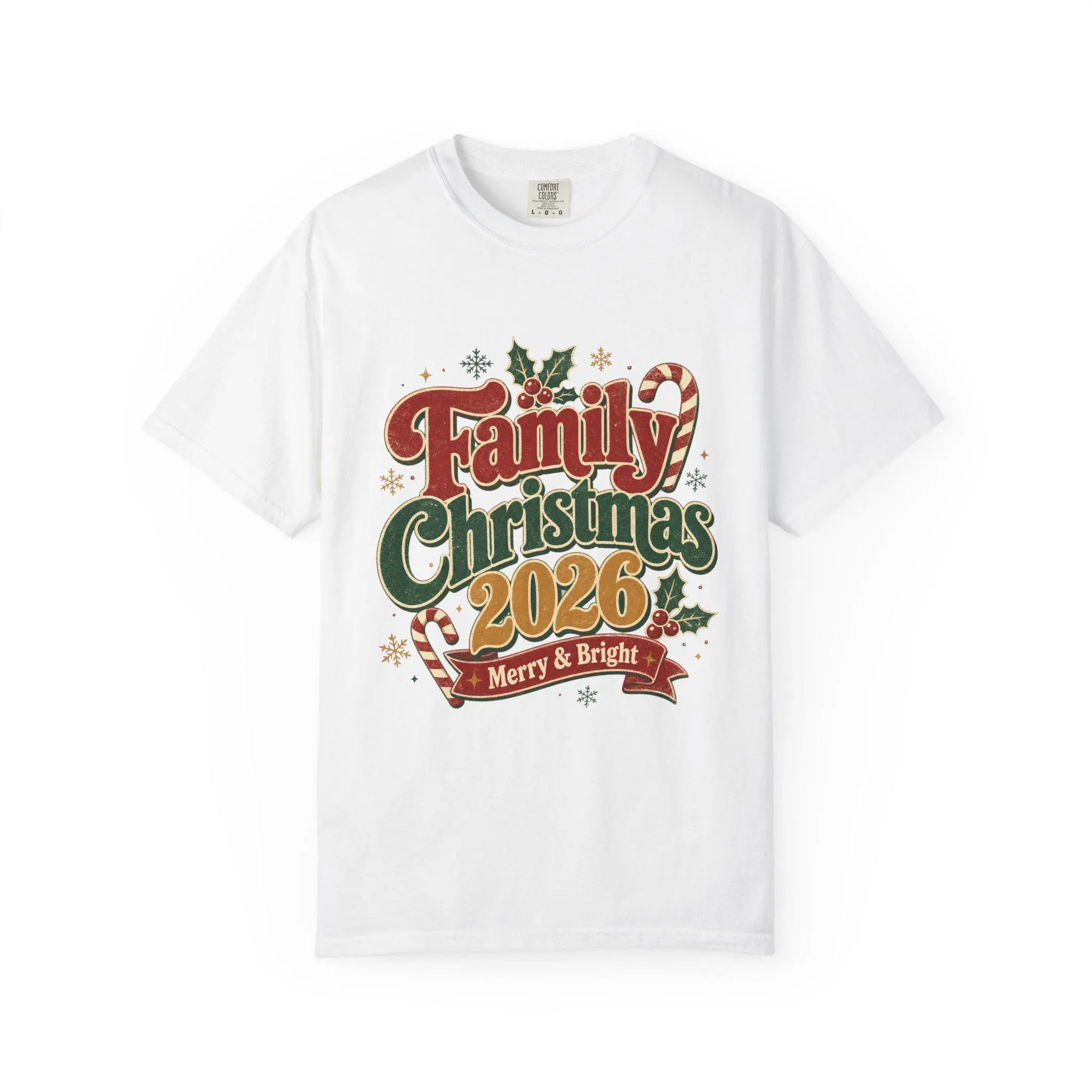 Family Christmas 2026 Shirt, Retro Holiday Tee, Comfort Colors 1717 (Garment-Dyed) - image 3