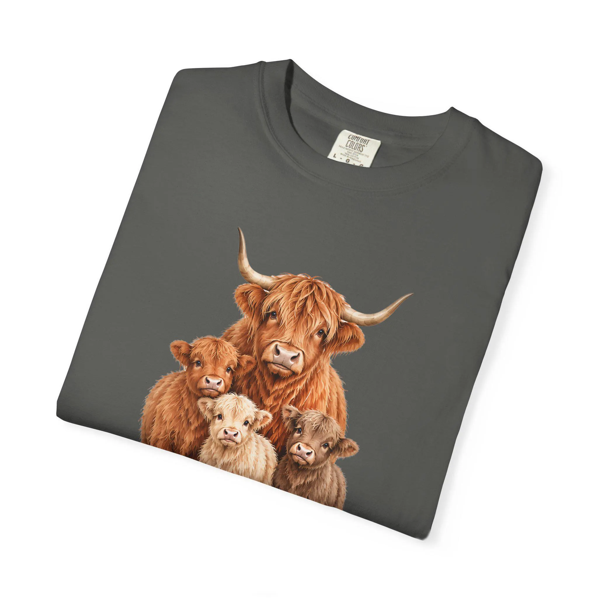 Personalized Highland Cow Mama T-Shirt, Farmhouse Boho Cow Mom Tee, Comfort Colors Gift - image 5