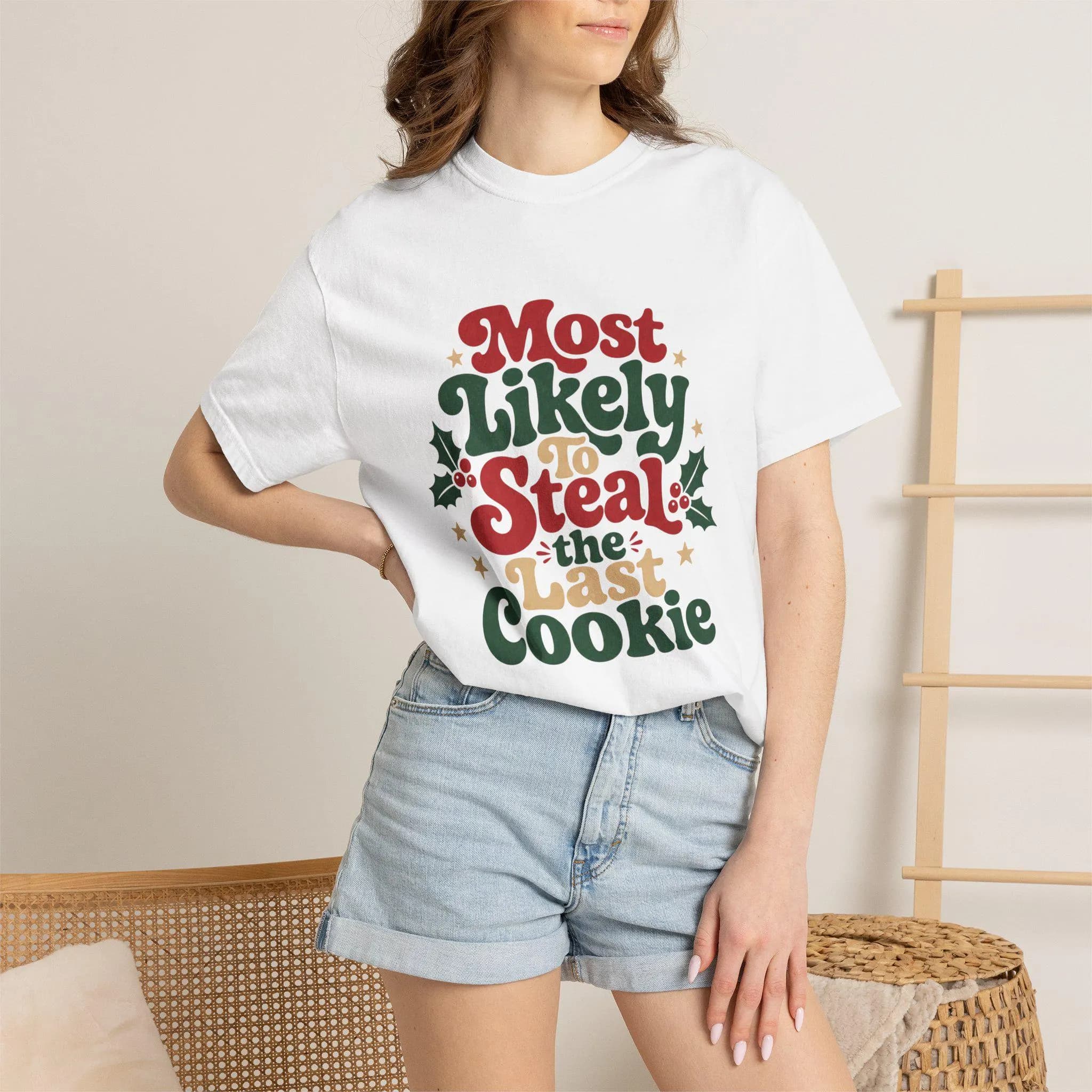 Retro Christmas Cookie Shirt, Comfort Colors Holiday Tee, Family Gift