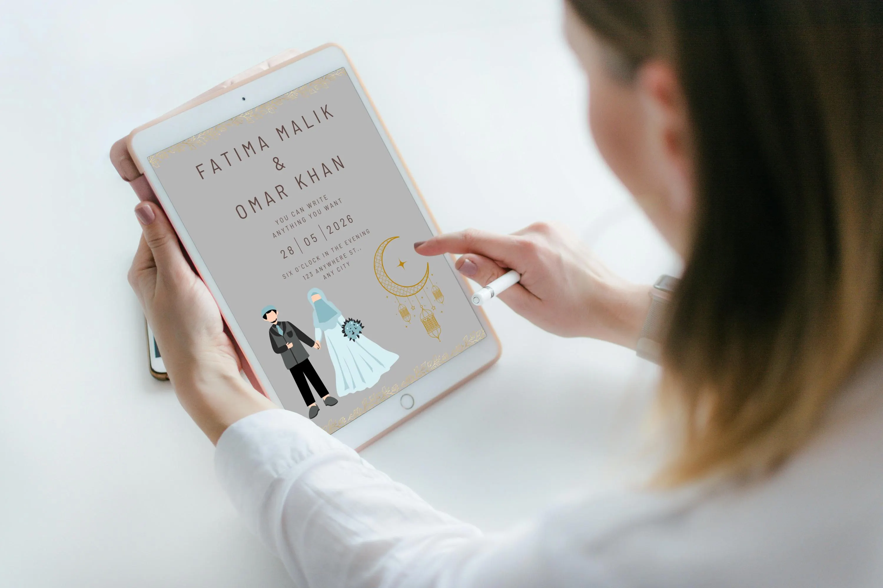Muslim Wedding Invitation | Islamic Nikah Invite | Minimal Modern Wedding Card | Instant Download | Canva Editable - image 4