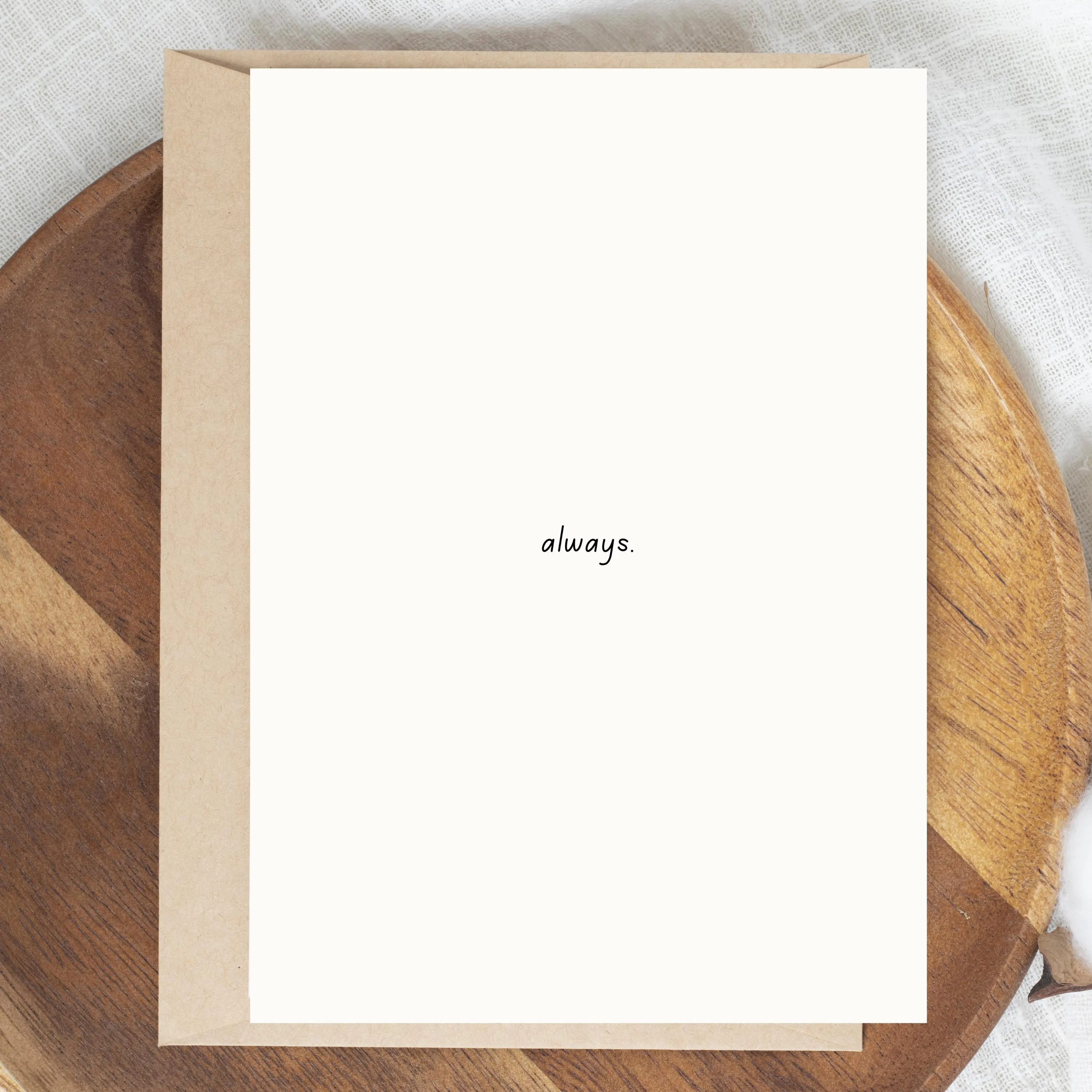 Editable Always Valentines Day Card Template Minimalist Aesthetic Simple One Word Greeting For Him Her Custom Anniversary Love Note