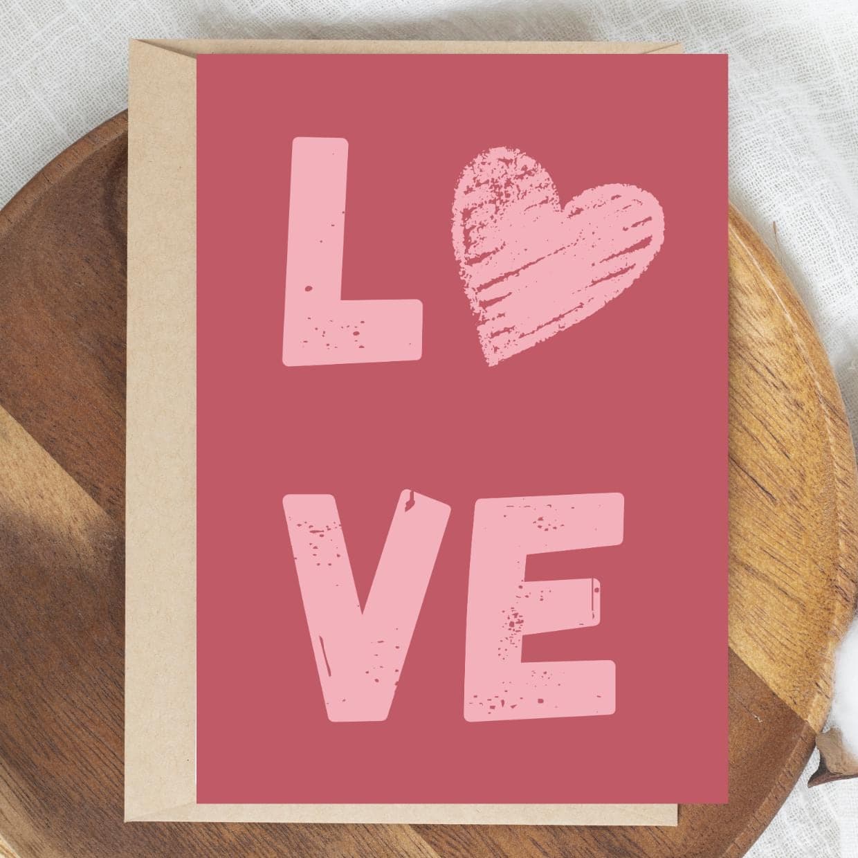 Editable Love Valentines Day Card Template Aesthetic Pink Heart Typography Boho Greeting For Him Her Minimalist Cute Anniversary Note