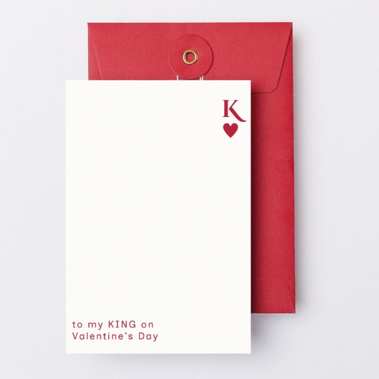 Editable King Of Hearts Valentines Day Card Template For Husband Boyfriend Funny Poker Theme Love Note Custom Anniversary Greeting