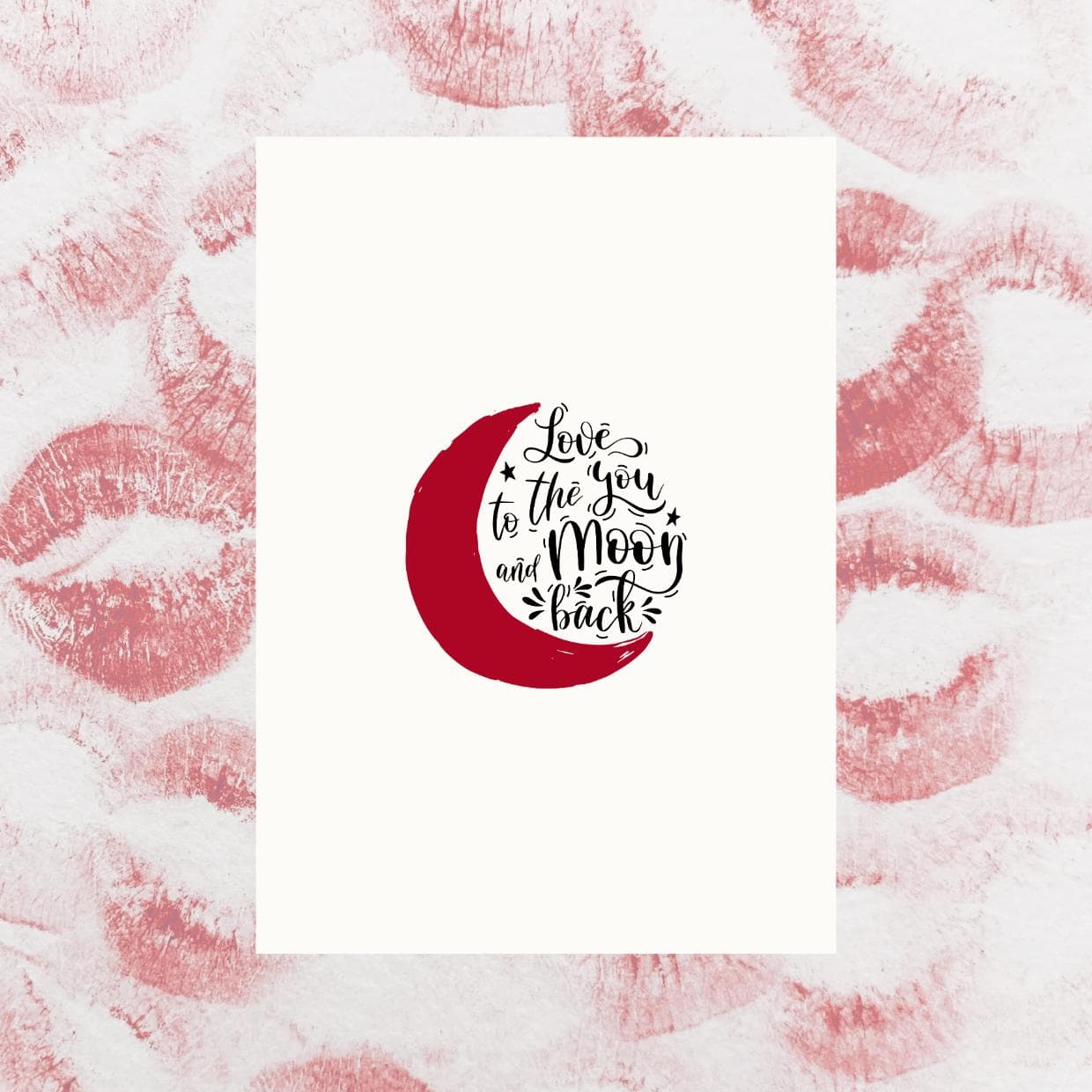 Editable Love You To The Moon And Back Valentines Day Card Template Aesthetic Celestial Red Greeting For Him Her Anniversary - image 3