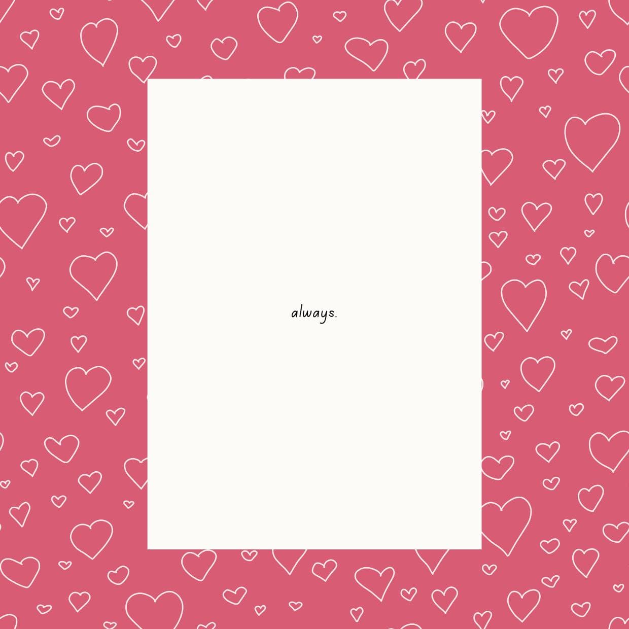 Editable Always Valentines Day Card Template Minimalist Aesthetic Simple One Word Greeting For Him Her Custom Anniversary Love Note - image 3