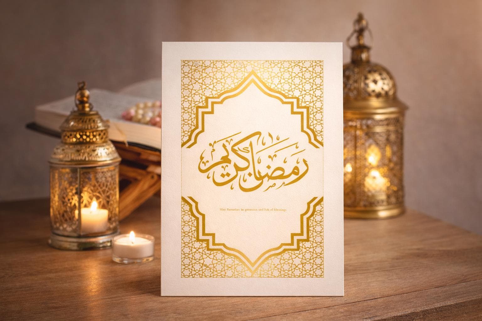 Ramadan Kareem Printable Wall Art | Islamic Home Decor | Gold Arabic Calligraphy | Muslim Ramadan Decor | Instant Download A4 - image 3