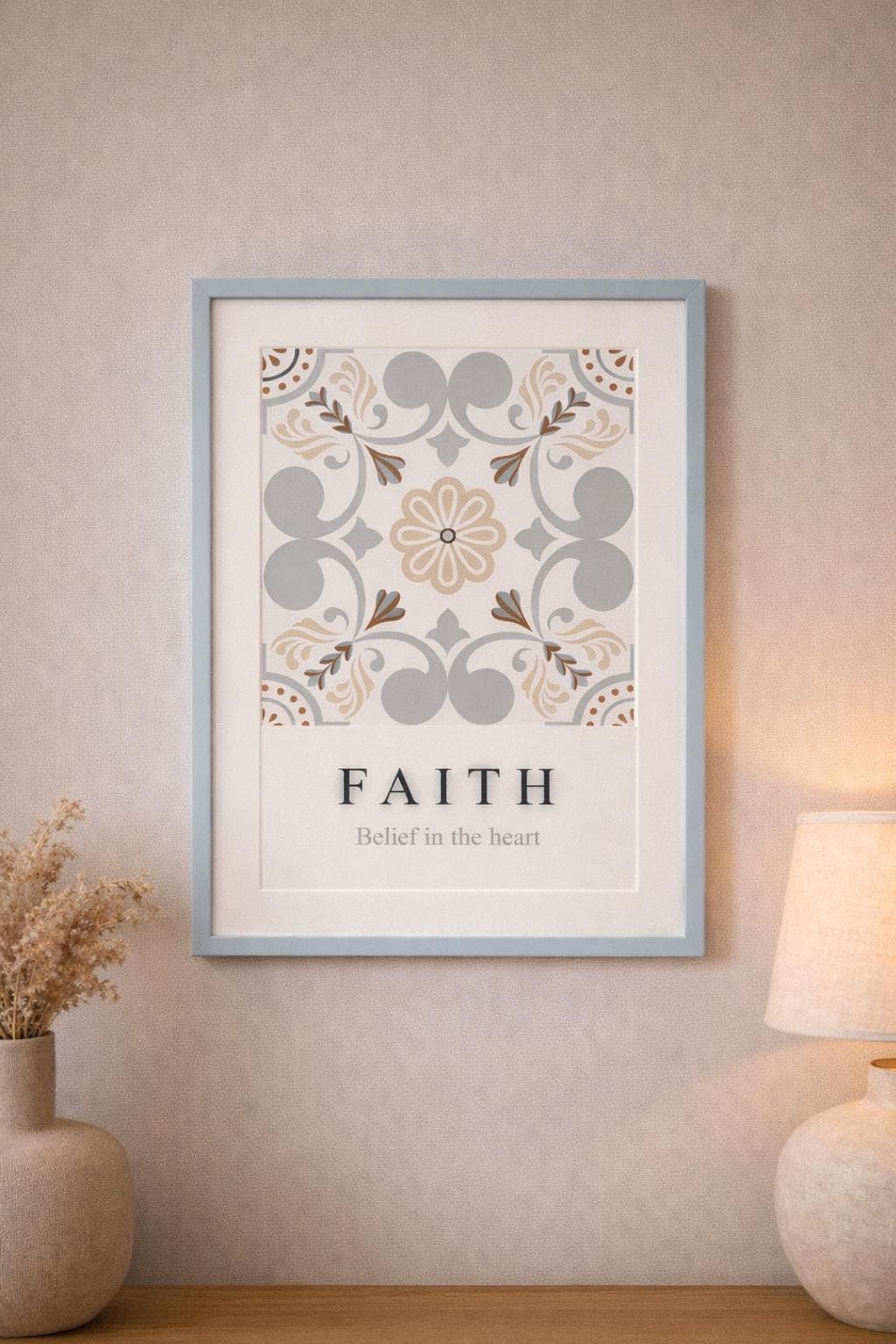 Faith Wall Art Printable, Belief in the Heart, Islamic Minimal A4 Decor - image 3