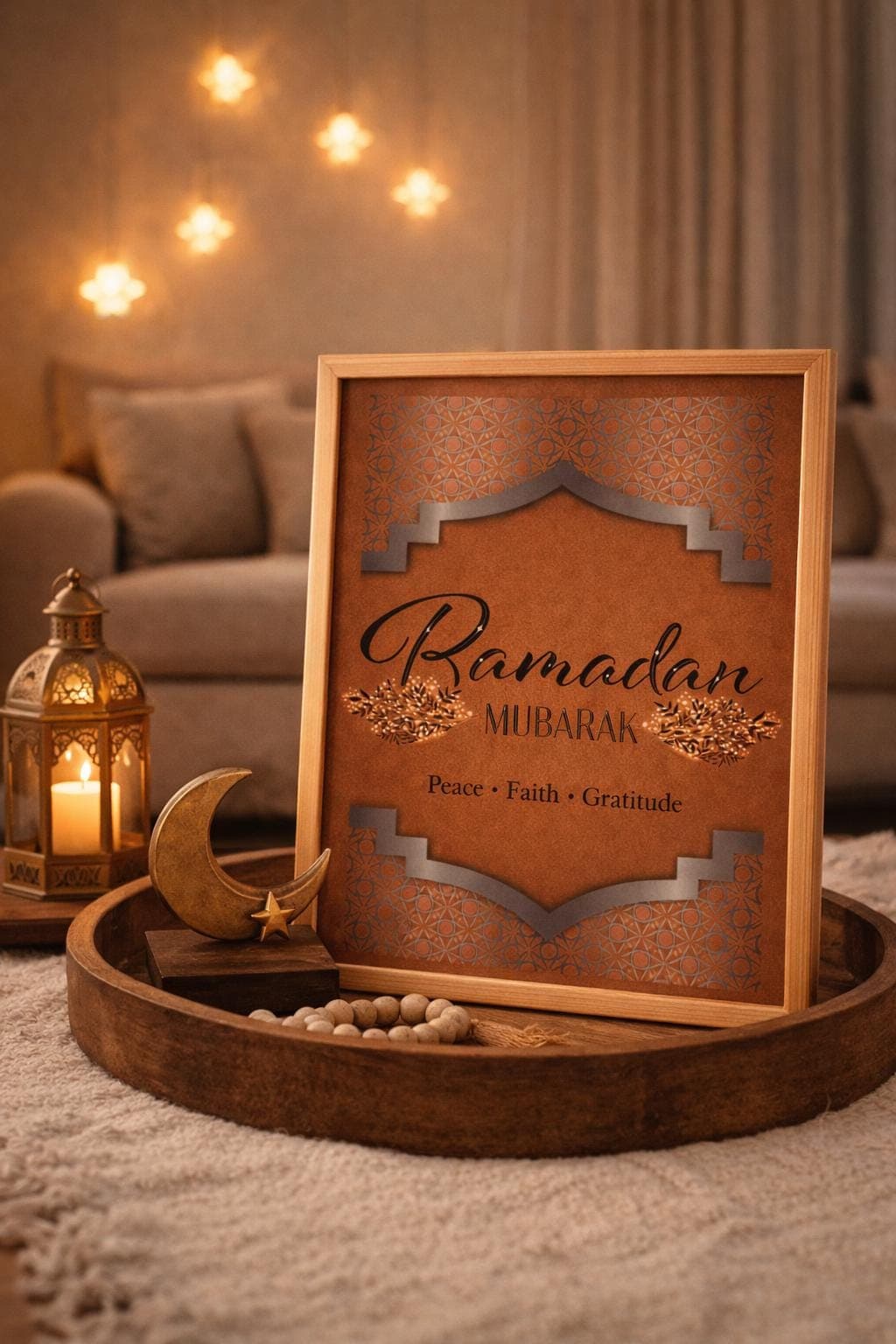 Ramadan Mubarak Wall Art Printable, Islamic Geometric Decor, Muslim Home Art, Digital Download A4 - image 4
