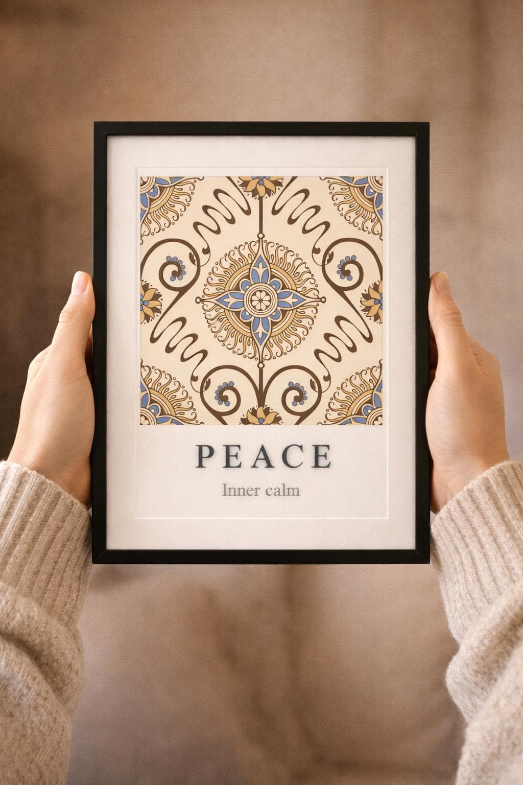 Peace Wall Art Printable, Inner Calm Islamic Decor, Minimal A4 Art