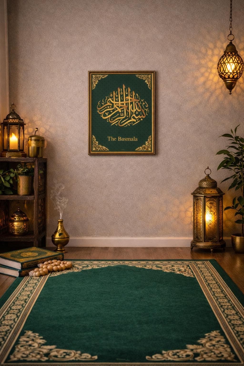 Bismillah Islamic Wall Art Printable, Gold Basmala Arabic Calligraphy,A4 PDF Digital Download