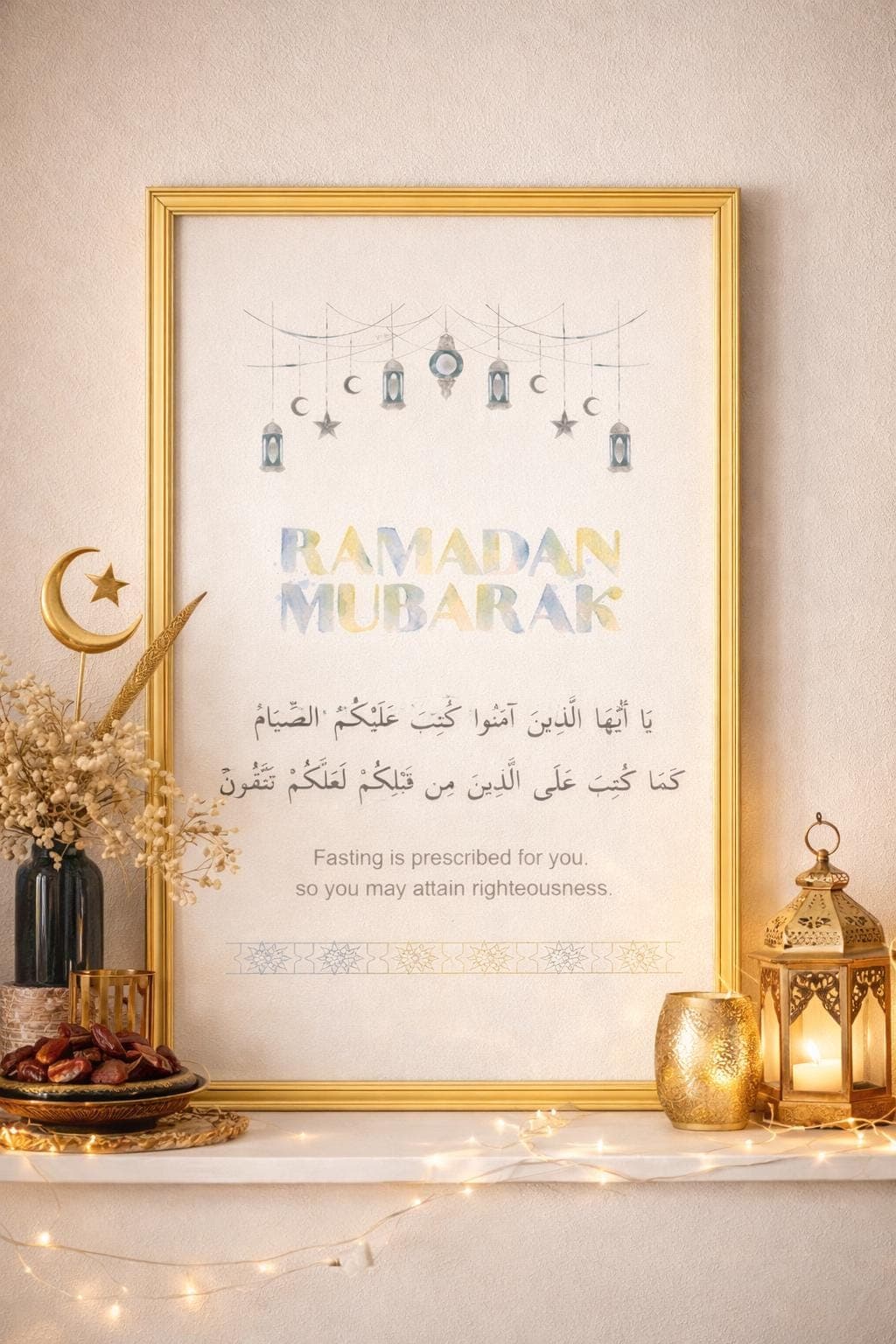 Ramadan Mubarak Quran Verse Wall Art Printable Islamic Decor