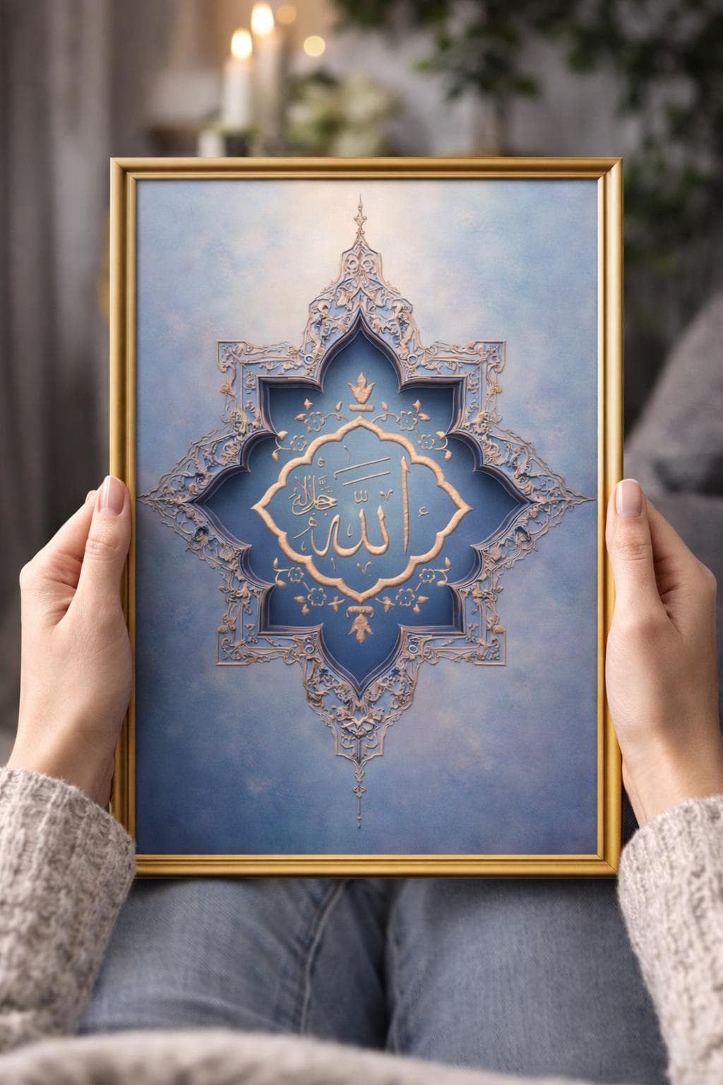 Allah Name Islamic Wall Art, Rose Gold Arabic Calligraphy (A4 Digital Download) - image 3