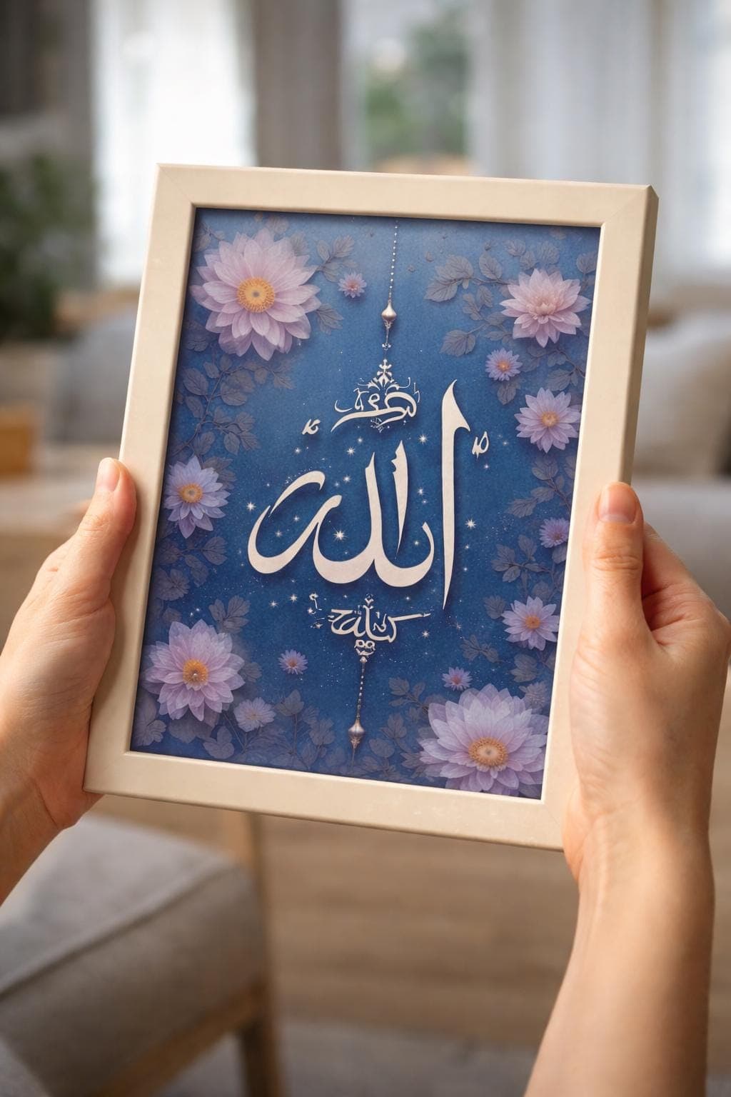 Allah & Ya Wadud Islamic Wall Art Set – Floral Arabic Calligraphy A4 Printable | Muslim Home Decor | Digital Download - image 4