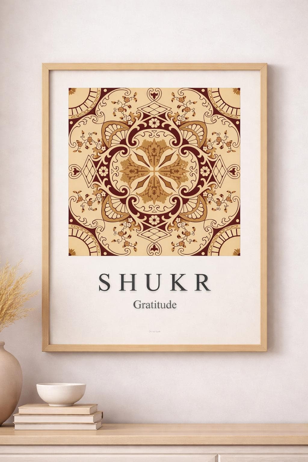 Shukr Islamic Wall Art Printable, Gratitude Quote, Minimal Muslim Home Decor