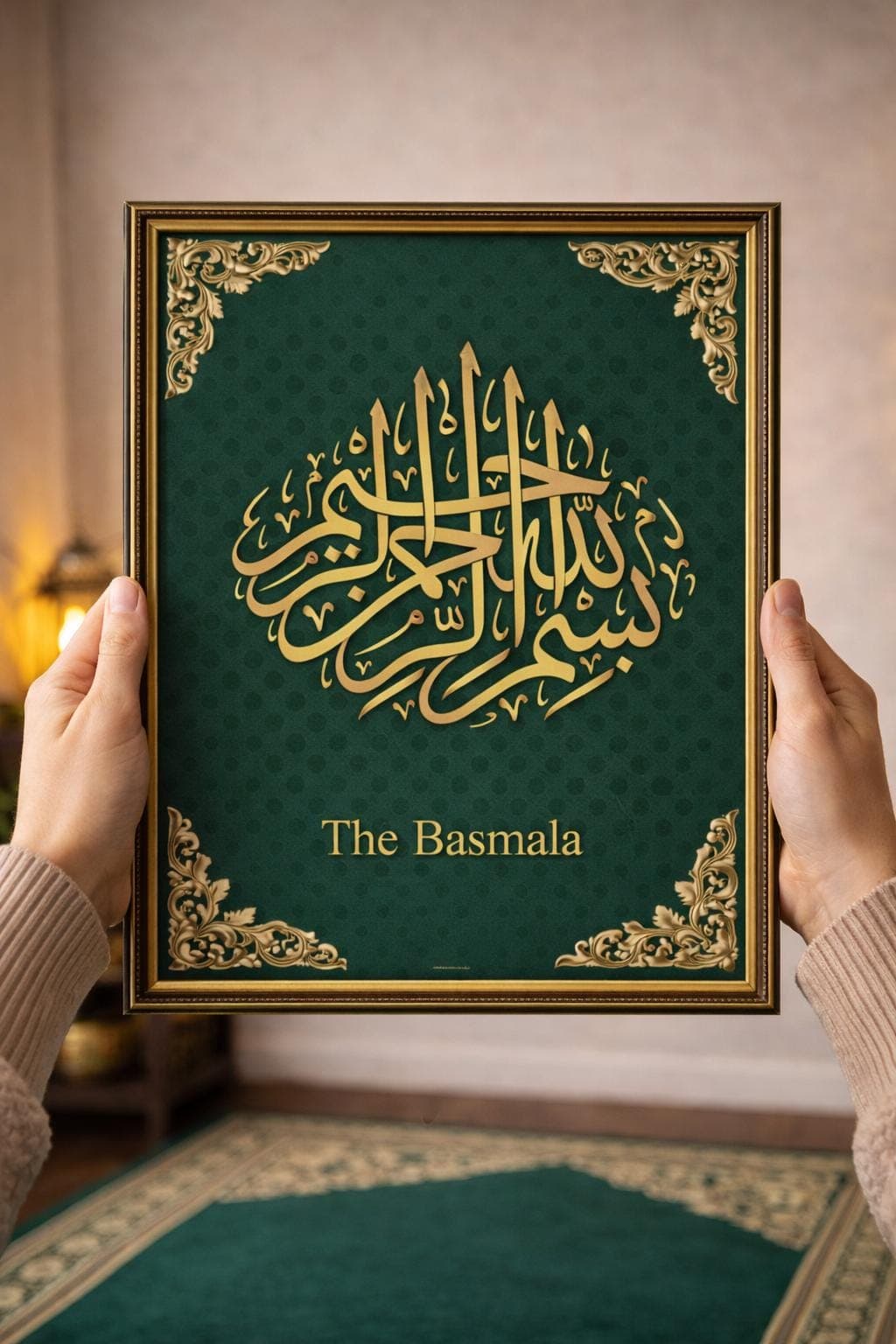 Bismillah Islamic Wall Art Printable, Gold Basmala Arabic Calligraphy,A4 PDF Digital Download - image 3