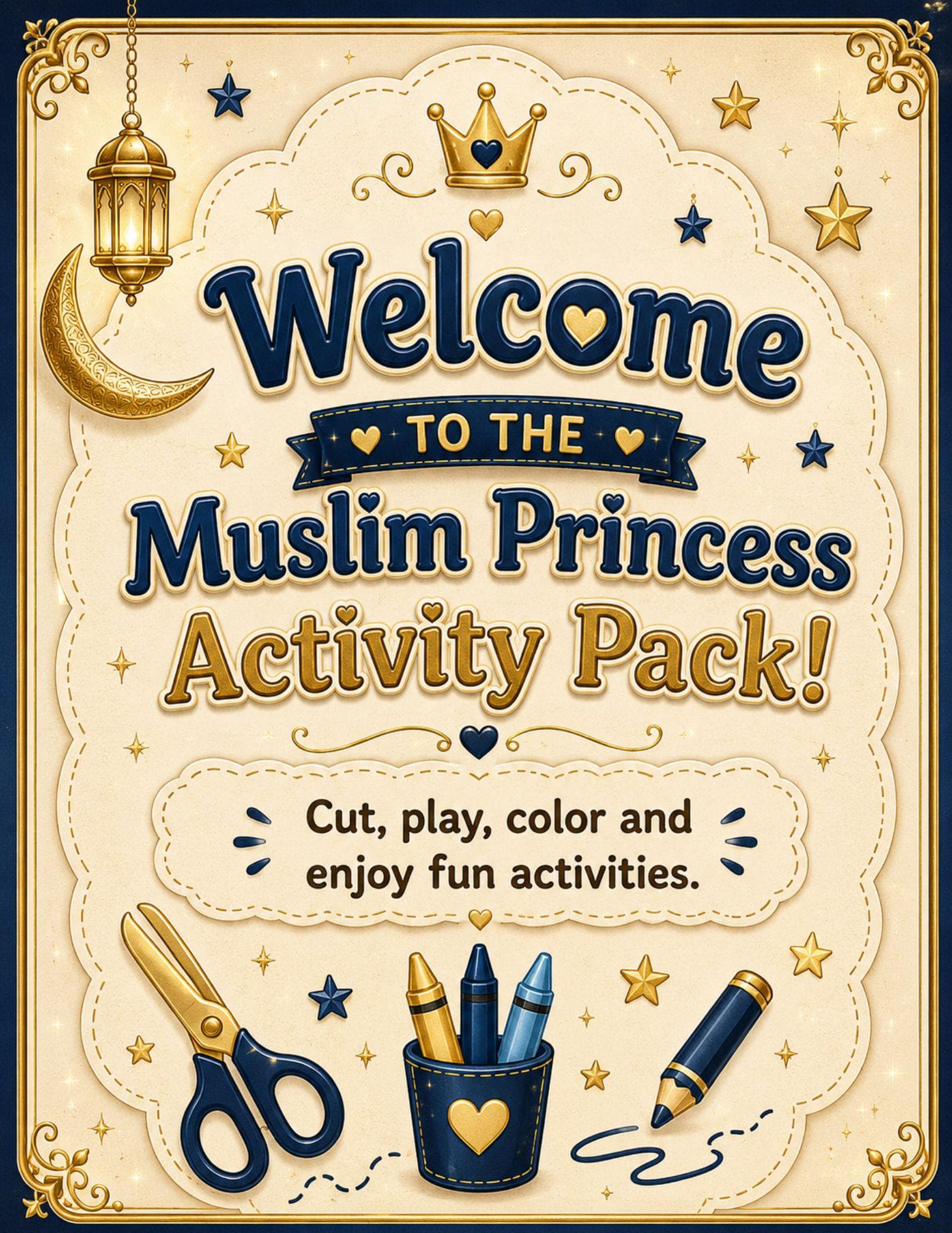 Muslim Princess Activity Book Printable, Paper Dolls, Dress Up, Coloring, 70+ Pages, Digital PDF - image 2