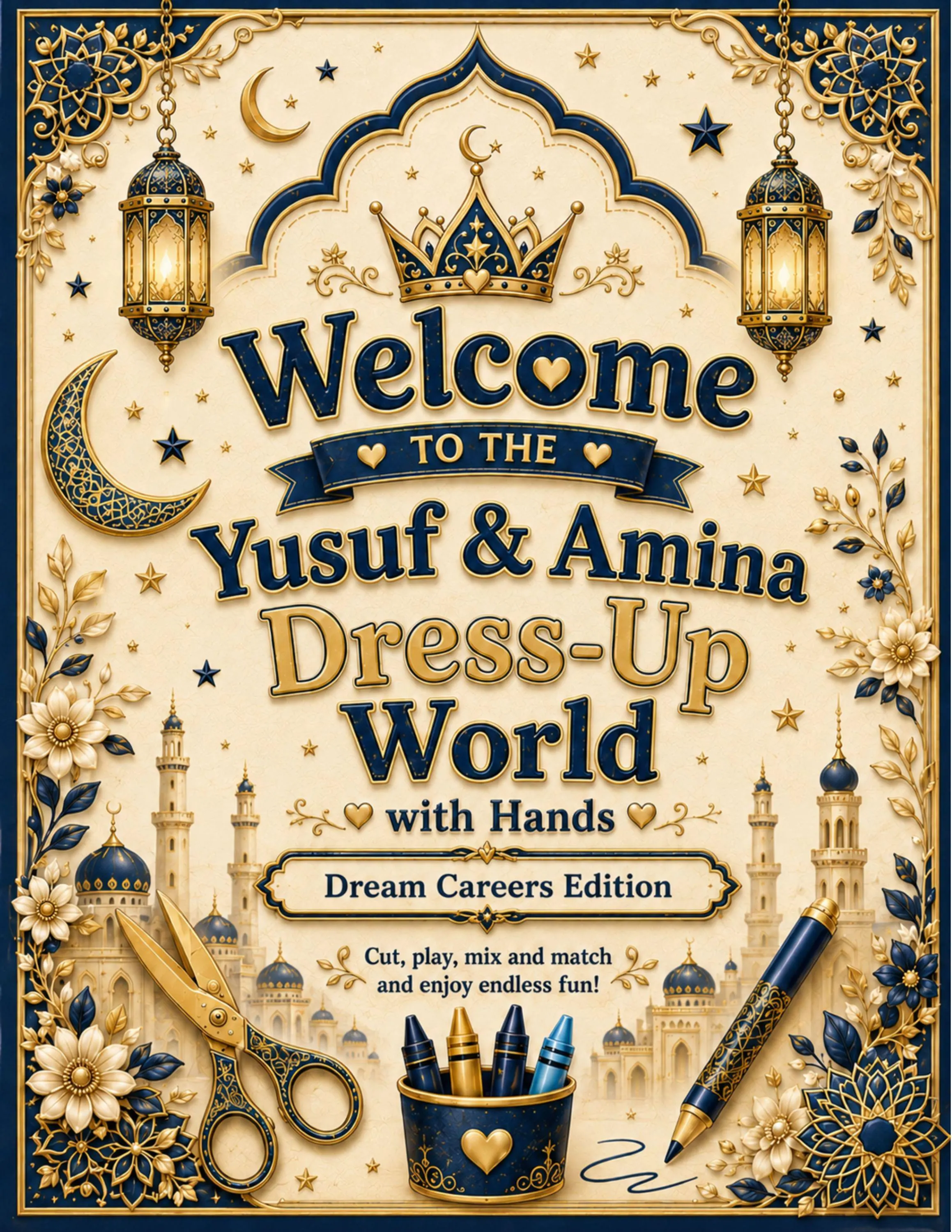 Muslim Boy Career Paper Doll Printable, Yusuf Dream Careers Dress Up, 25 Outfits, 70-Page Digital PDF - image 2