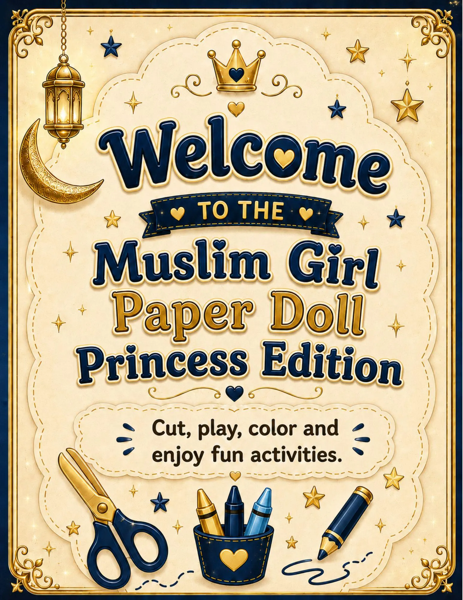 Muslim Princess Paper Doll Printable, Hijab Dress Up Activity, 25 Outfits, Digital PDF