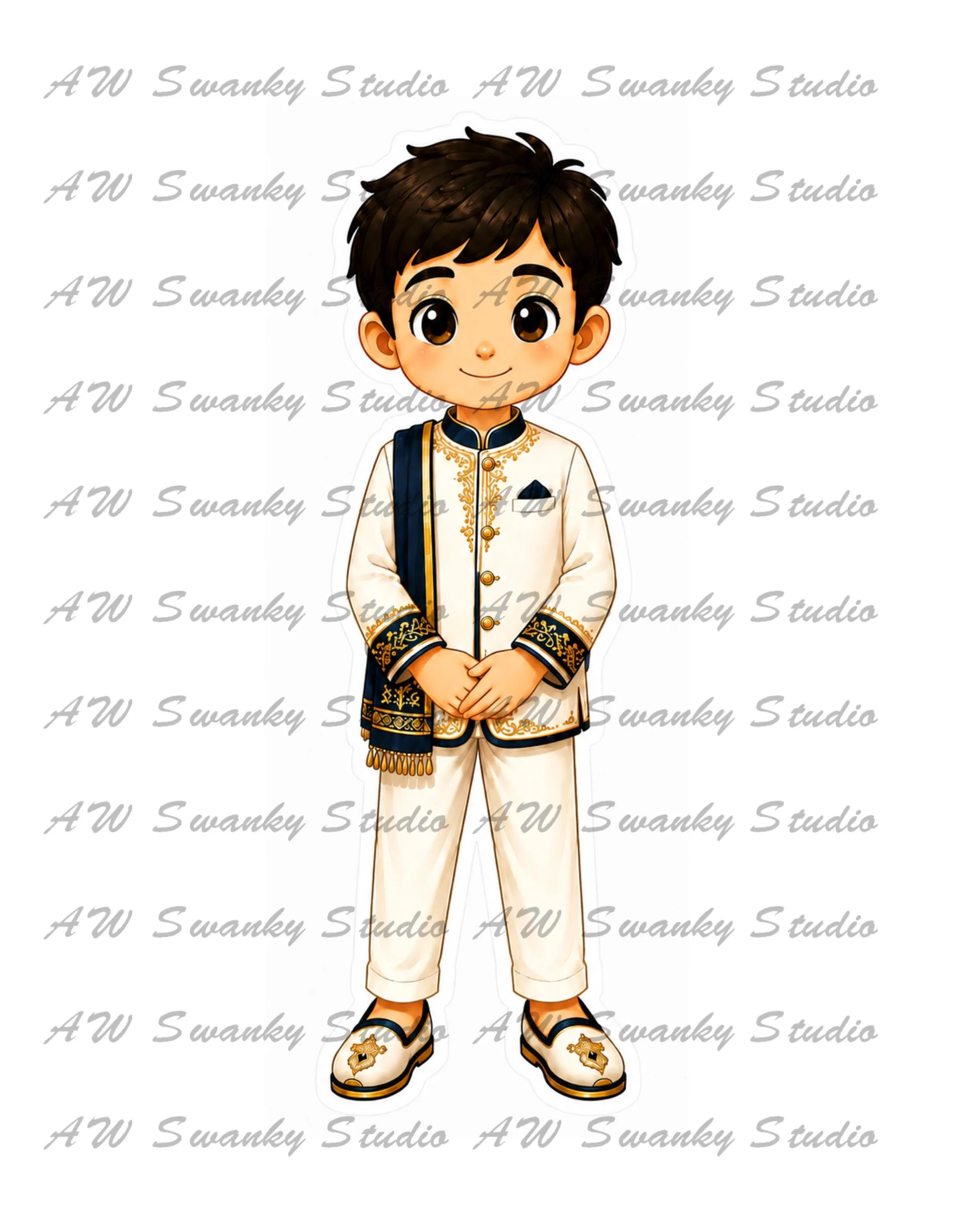 Muslim Boy Four Seasons Paper Doll Printable, Yusuf Dress Up, 25 Outfits, 70-Page Digital PDF