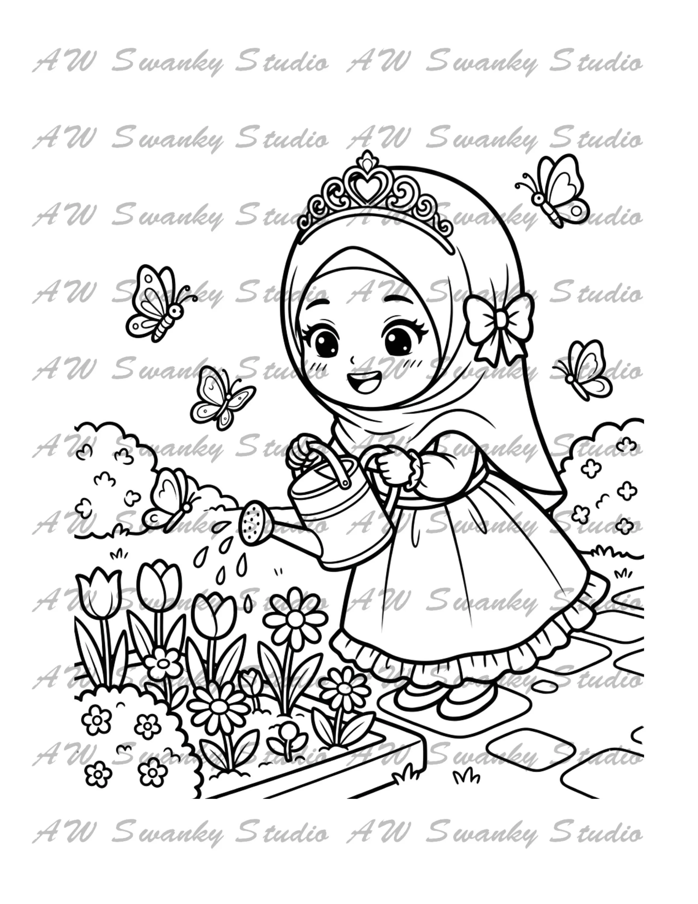 Muslim Princess Winter Paper Doll Printable, Hijab Dress Up, 26 Outfits, 70-Page Digital PDF - image 4