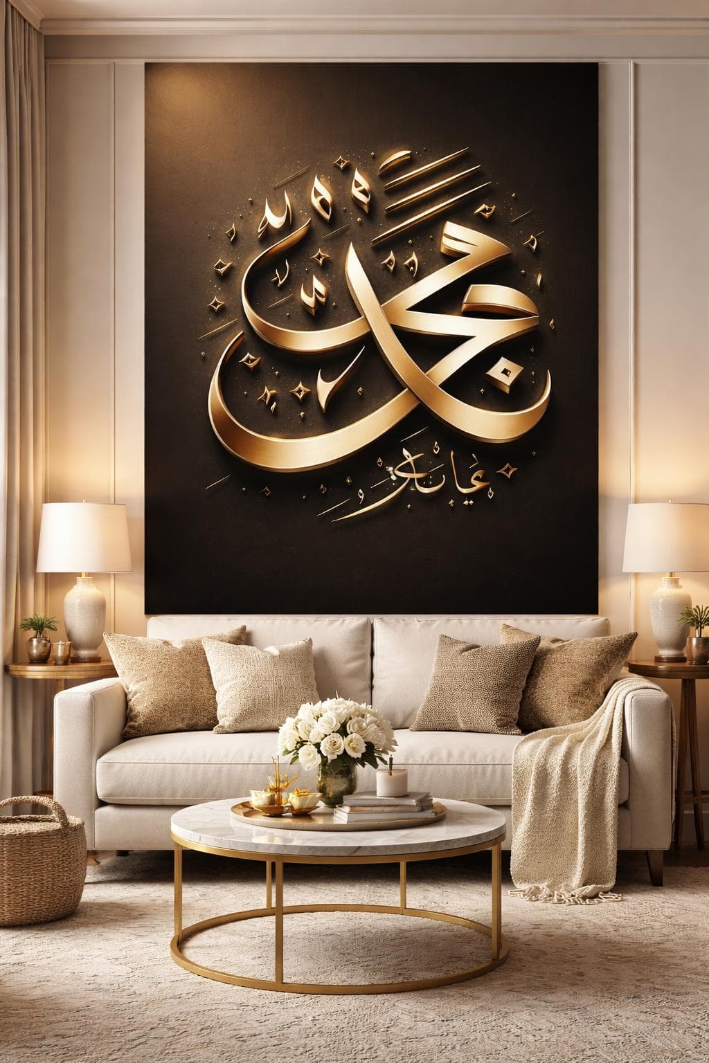 Islamic Wall Art | Arabic Calligraphy Muhammad ﷺ | Gold Islamic Home Decor | Portrait Digital Download - image 5