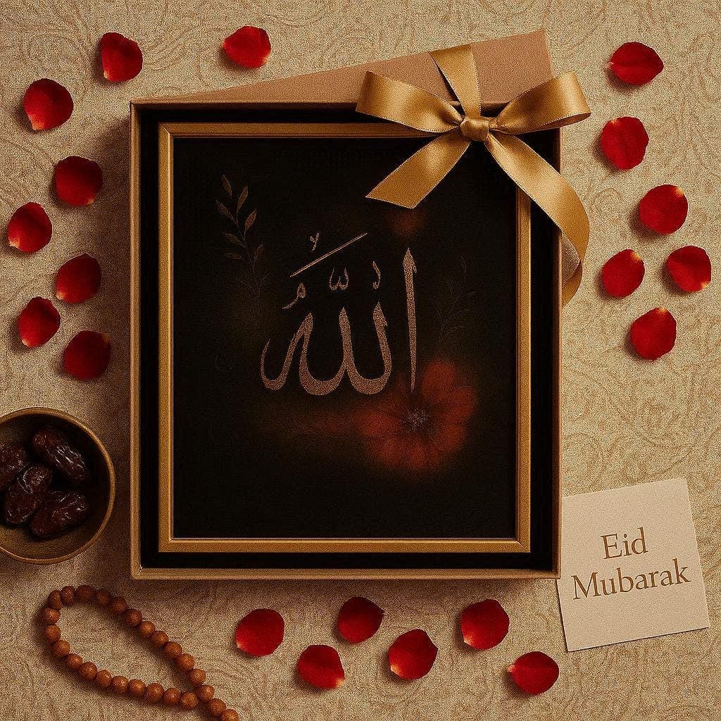 Gold Allah Arabic Calligraphy Islamic Wall Art | Muslim Home Decor (Digital Download) - image 3