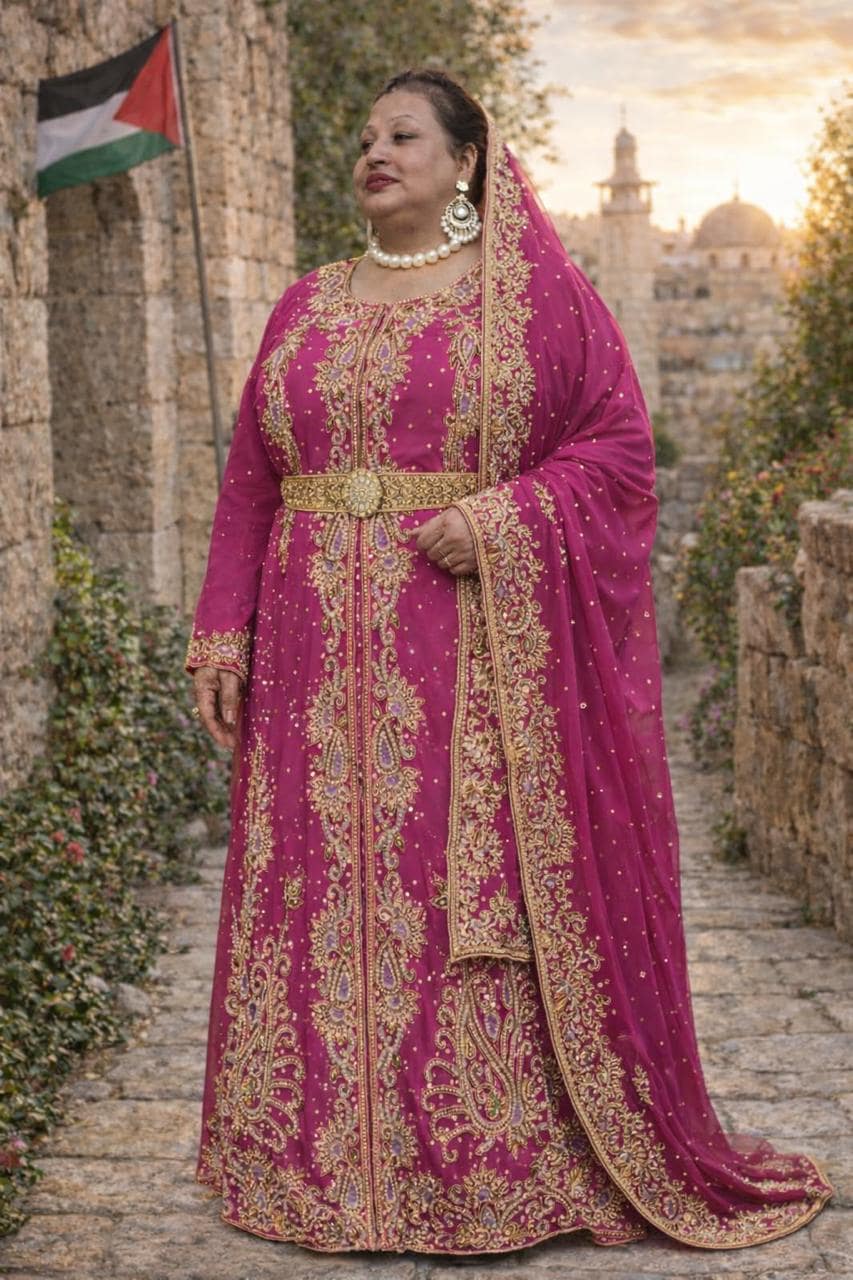 Handmade Beaded Kaftan Dress | Dubai Style Maxi Abaya, Plus Size - image 4
