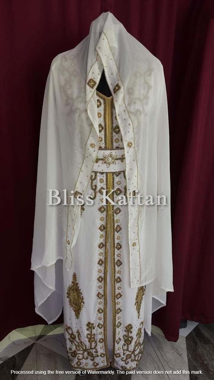 Elegant Beaded Georgette Kaftan – Flowing Party Wear Muslim Gown - image 5