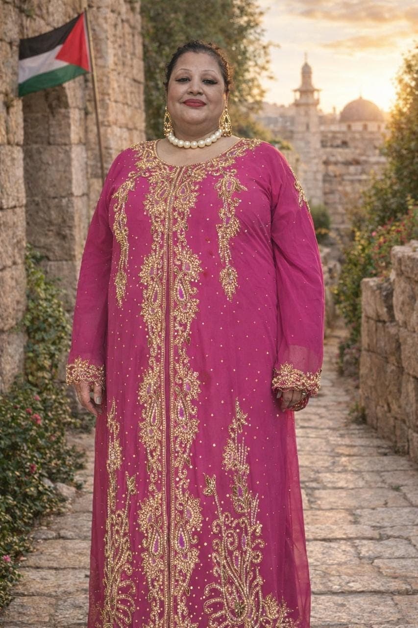 Handmade Beaded Kaftan Dress | Dubai Style Maxi Abaya, Plus Size - image 5