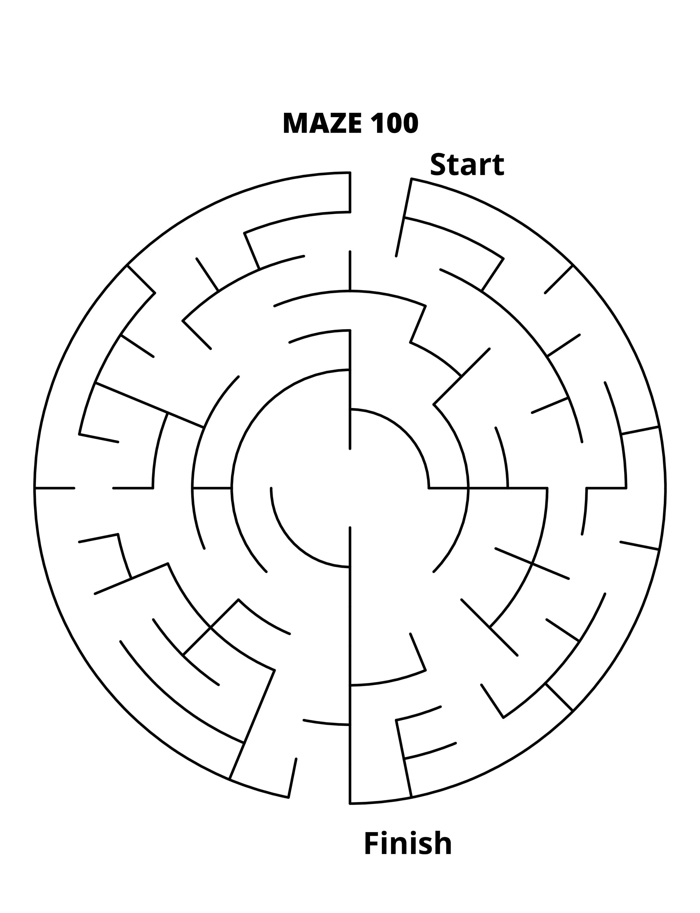 Printable Maze Book for Adults and Seniors | 100 Large Print Mazes | Rectangular & Circular Puzzles |Brain Games Gift | Instant download pdf - image 5