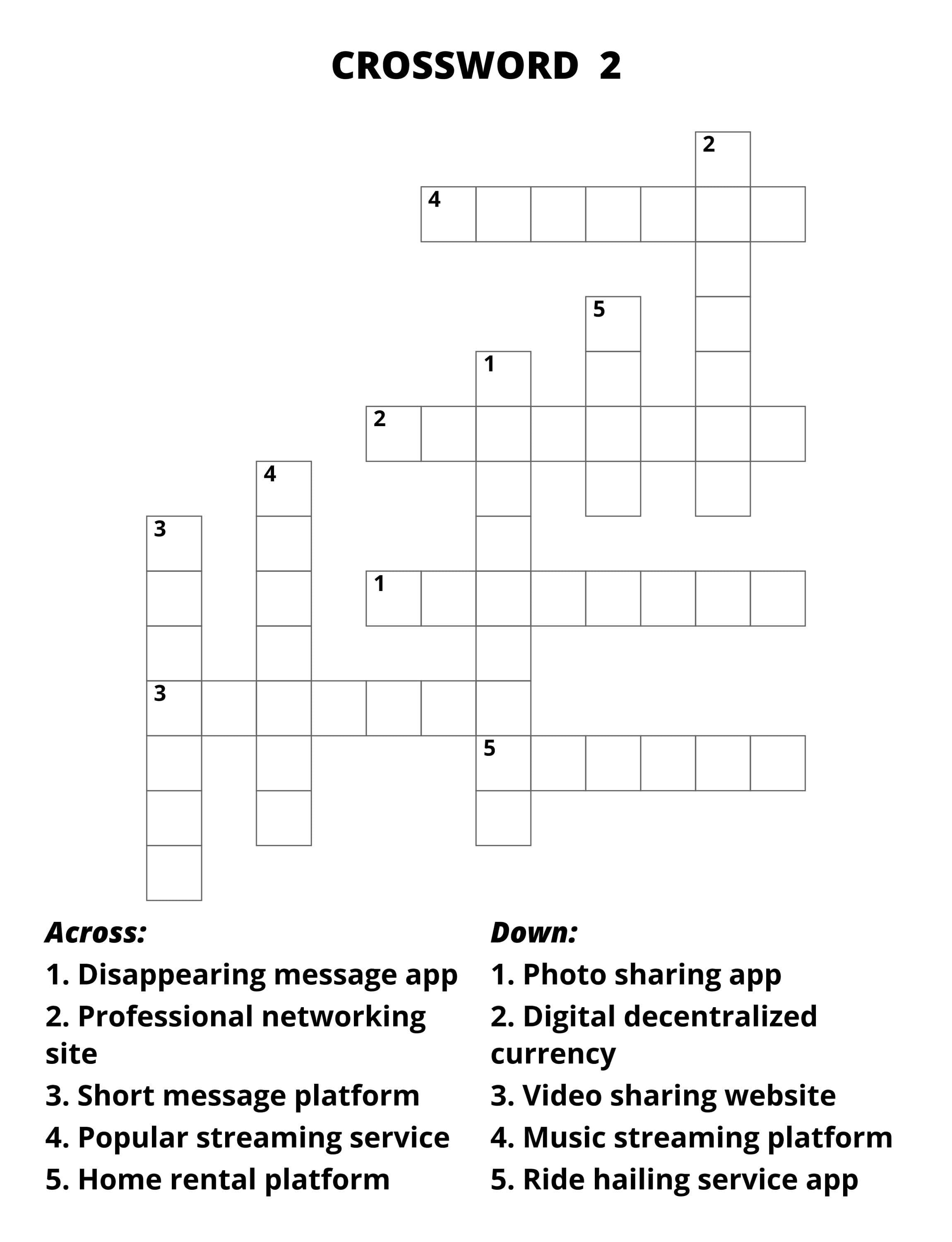 2010s Crossword Puzzle Printable – 60 Large Print Puzzles with Solutions – Nostalgia Brain Games for Adults & Seniors - Instant download - image 4