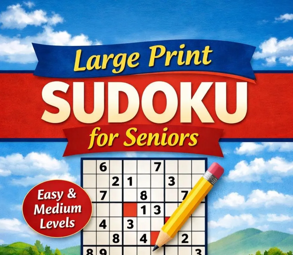 Large Print Sudoku for Seniors | Mother's Day Gift for Grandma & Mom | 100 Easy Puzzles | Printable PDF | Instant Download
