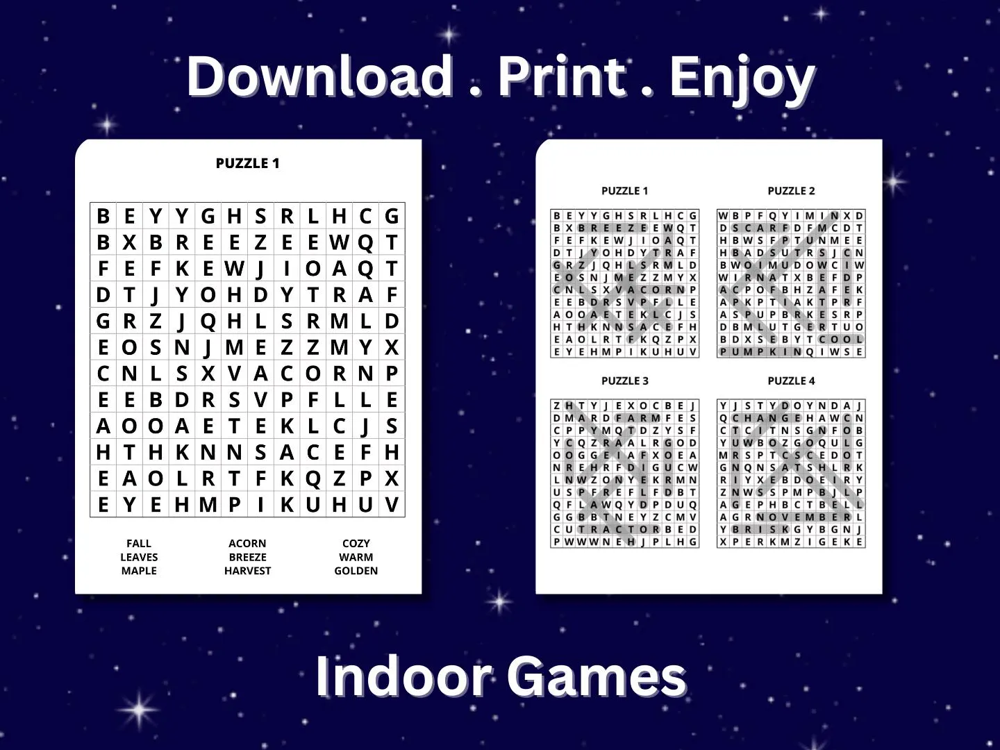 100 Fall Word Search for Seniors Large Print | Easy Autumn Puzzles | Senior Activities PDF | Instant download - image 3