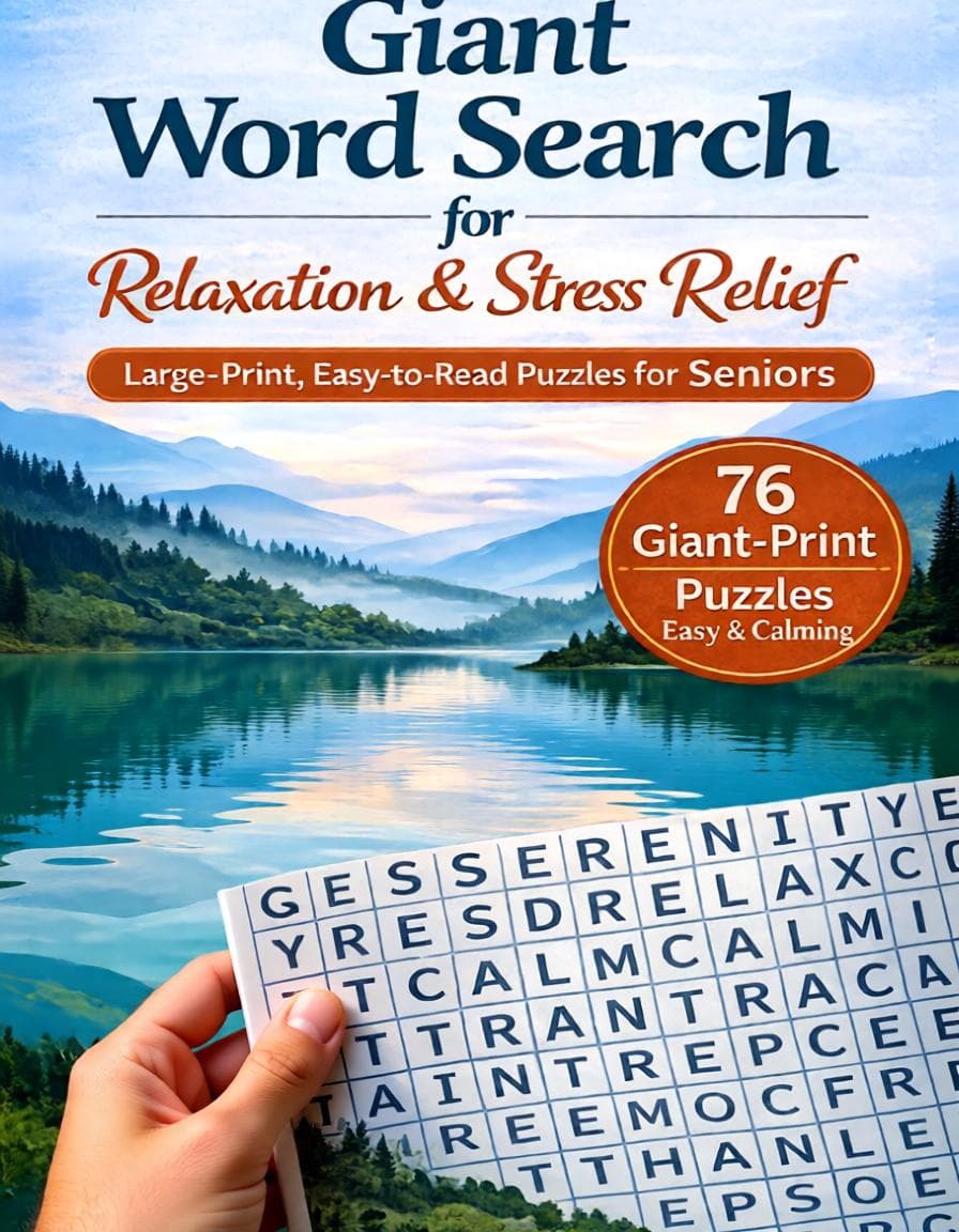 76 Giant Large Print Word Search for Seniors – Relaxation & Stress Relief | Easy Puzzles - Instant download - image 5