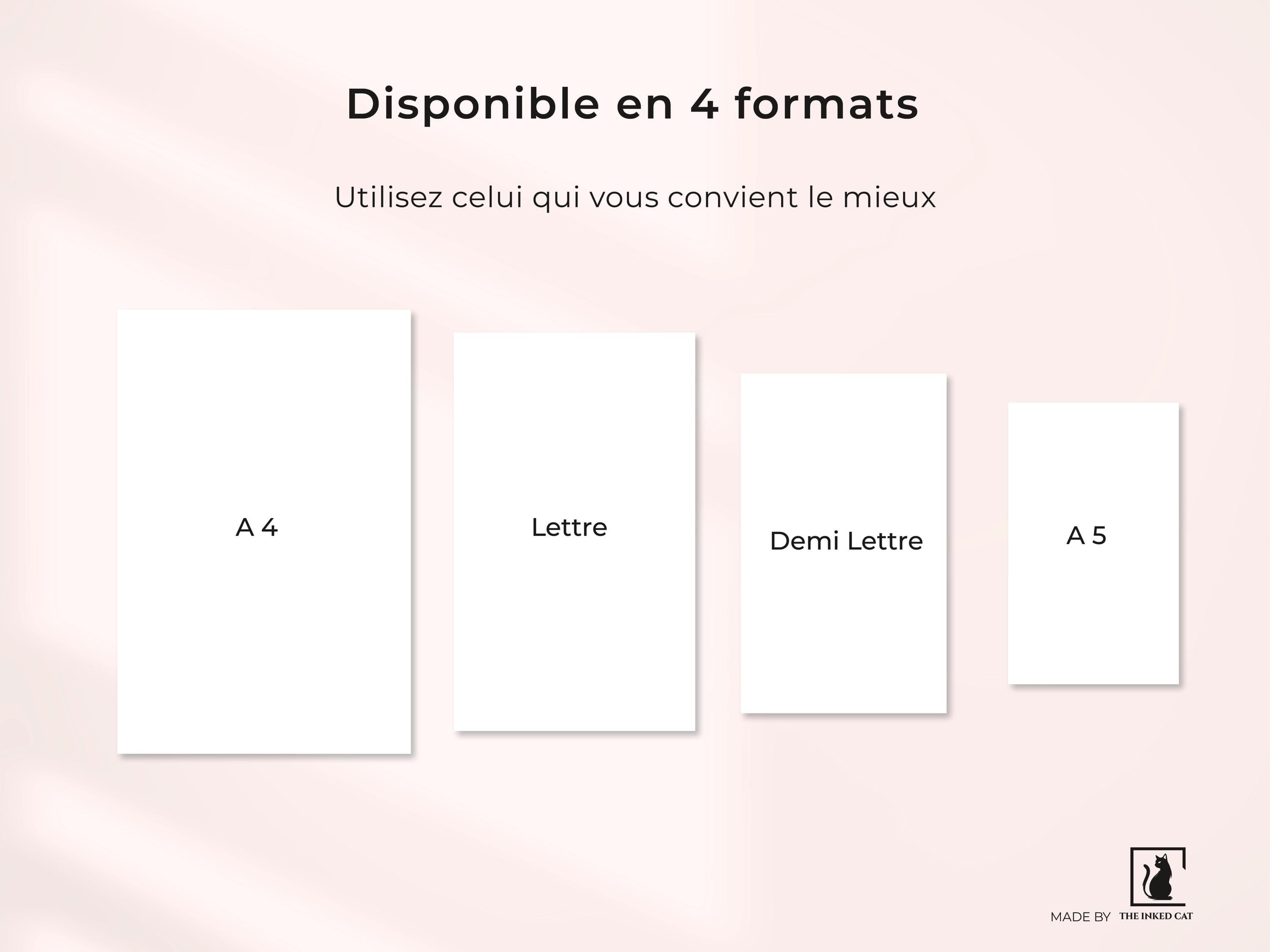 Planner Quotidien Imprimable, Planner Chat Mignon, Liste de Tâches PDF, Organisation Journée, Formats A4 A5 Lettre Demi-lettre - image 3