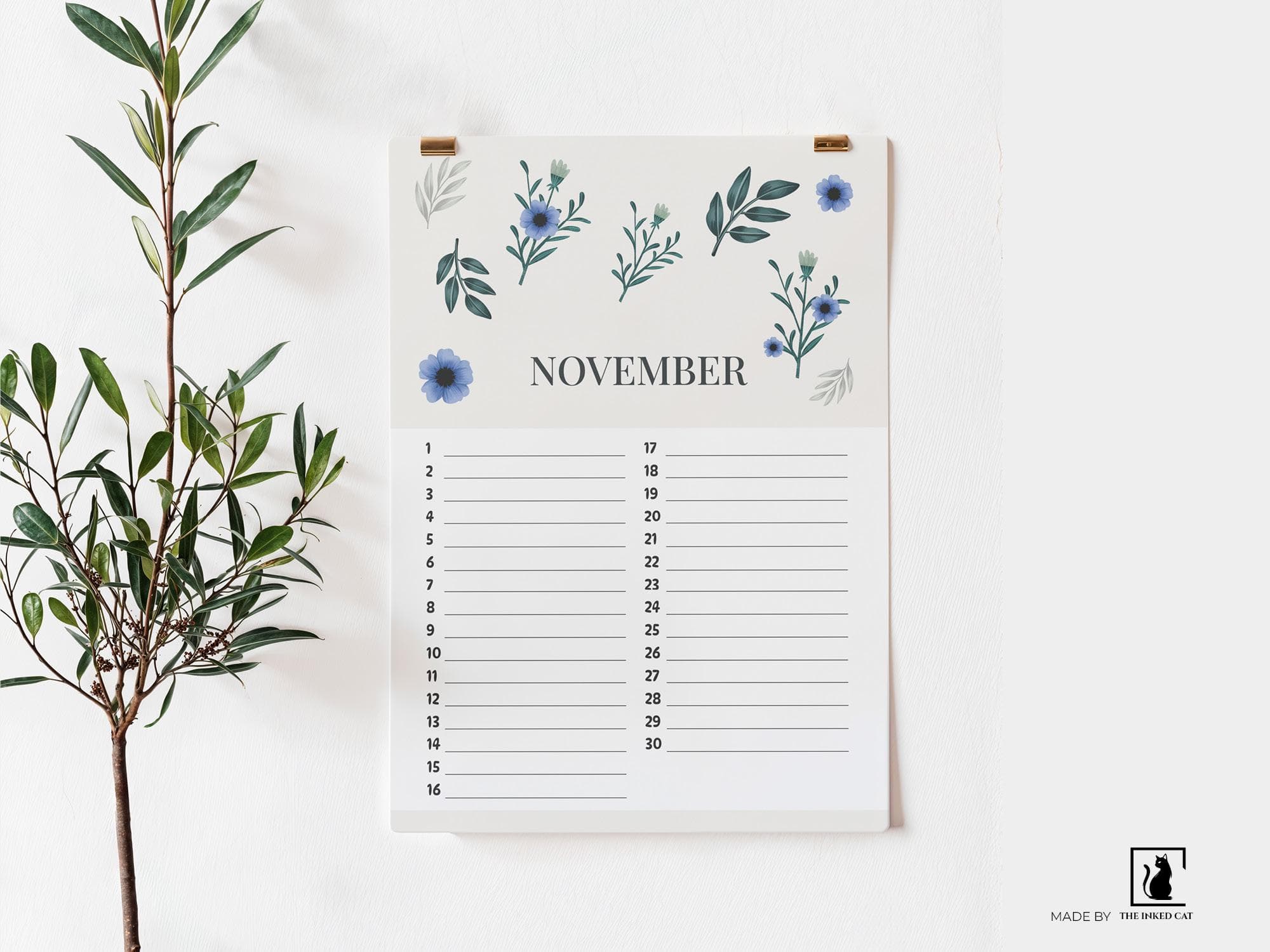 Perpetual Special Dates Calendar Printable | Floral Yearly Reminder | Digital Download - Letter - Tabloid -A4 - A3 - image 4