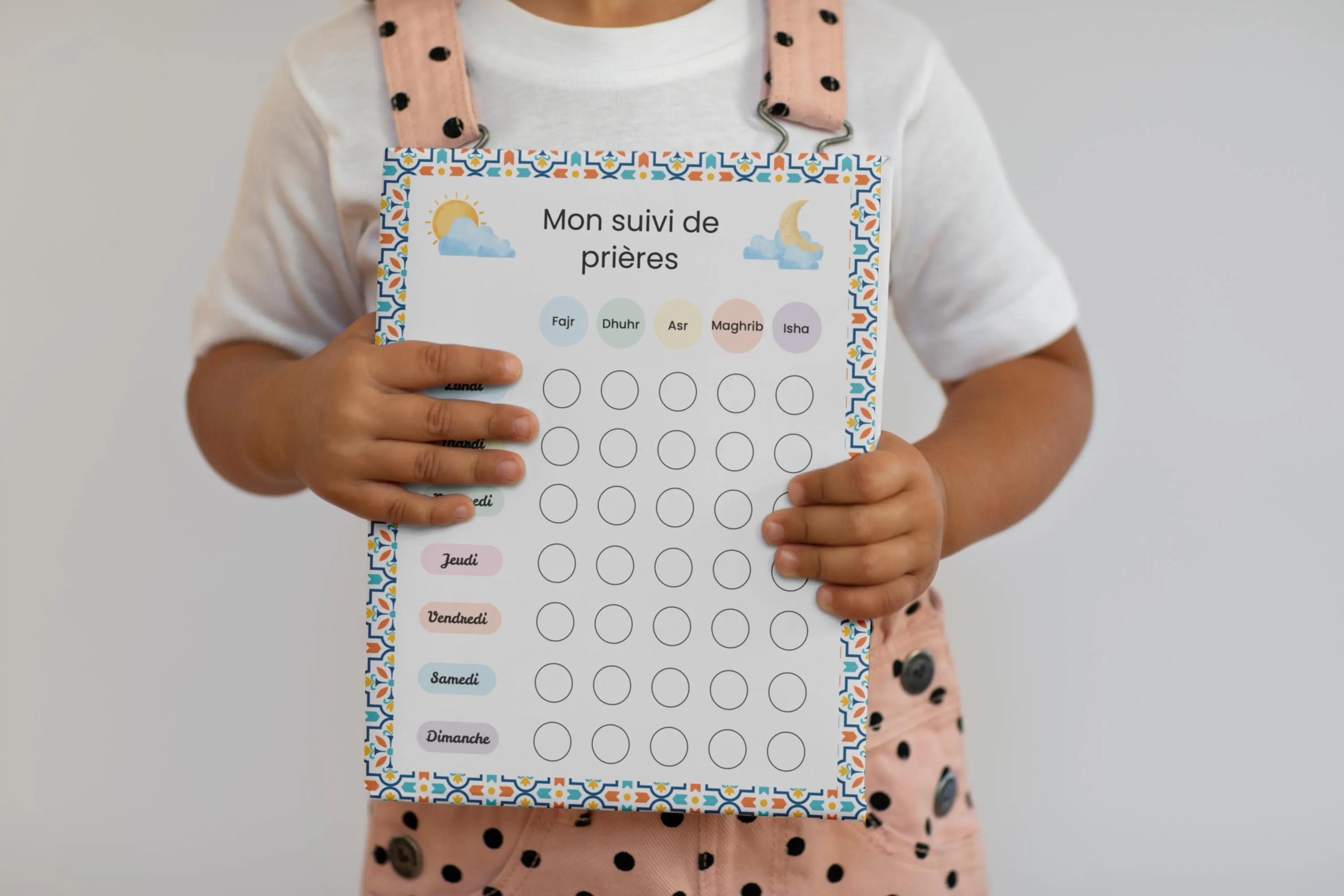Salah Tracker Kids Printable French, Prayer Tracker for Kids, Islamic Salat Chart PDF, A4 Letter Tabloid, Ramadan Placemat Bonus - image 2