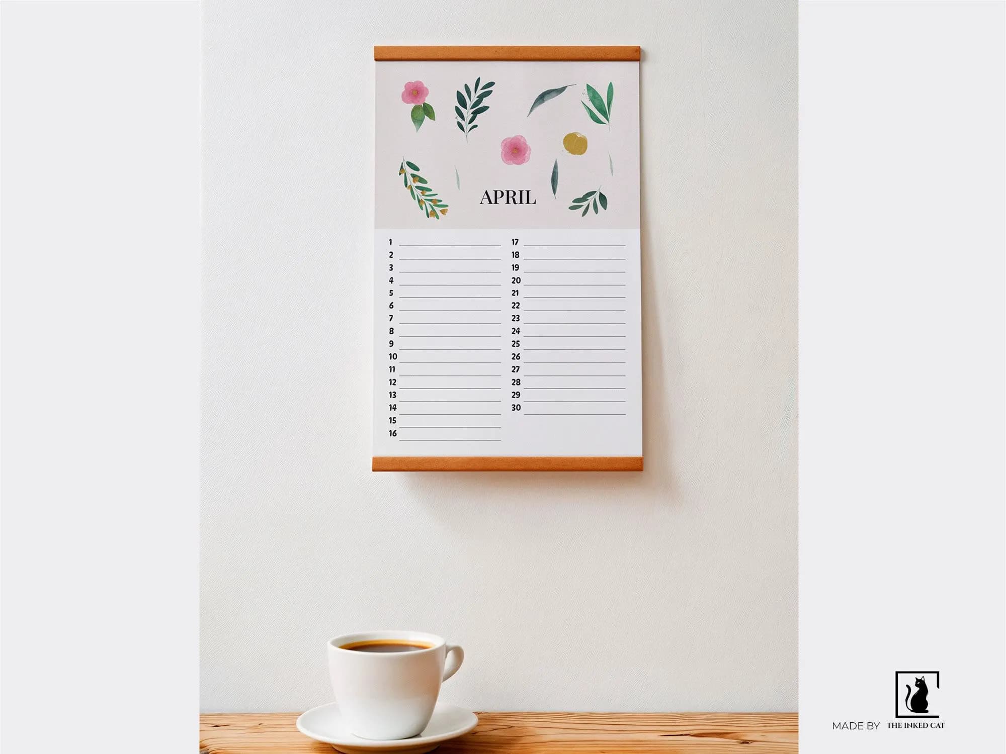 Perpetual Special Dates Calendar Printable | Floral Yearly Reminder | Digital Download - Letter - Tabloid -A4 - A3 - image 3