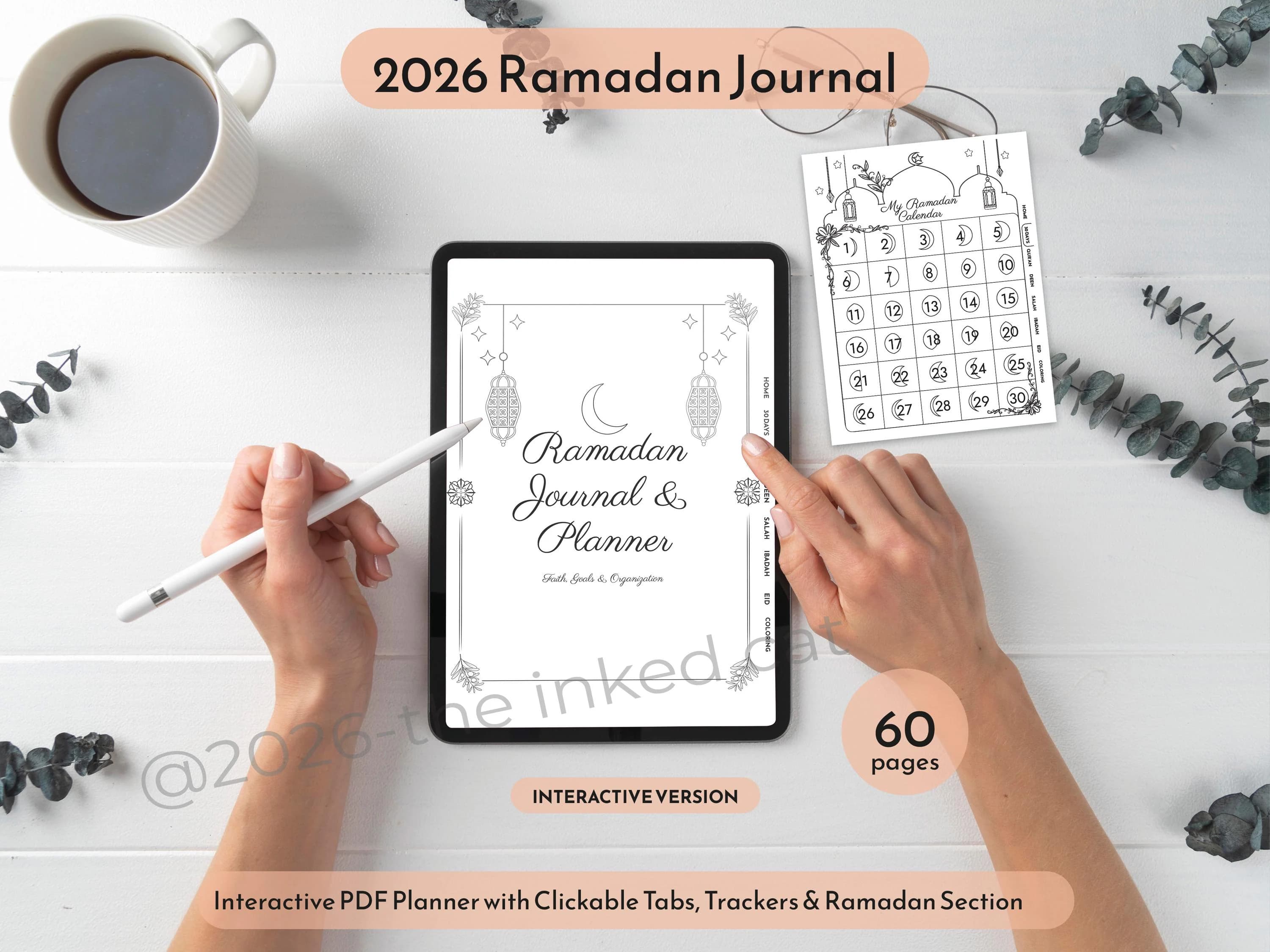 2027 Ramadan Planner | Interactive Digital Journal (Tablet PDF)-EN