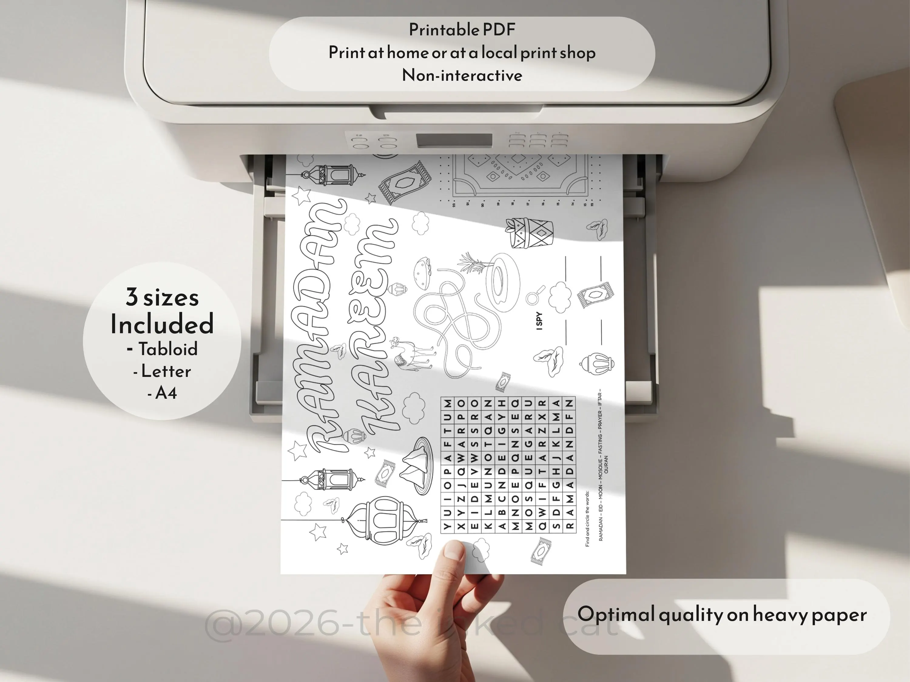 Ramadan Activity Placemat for Kids, Printable Ramadan Coloring Page, Islamic I Spy Game, Muslim Kids Table Decor, A4 Letter Tabloid PDF (En) - image 5