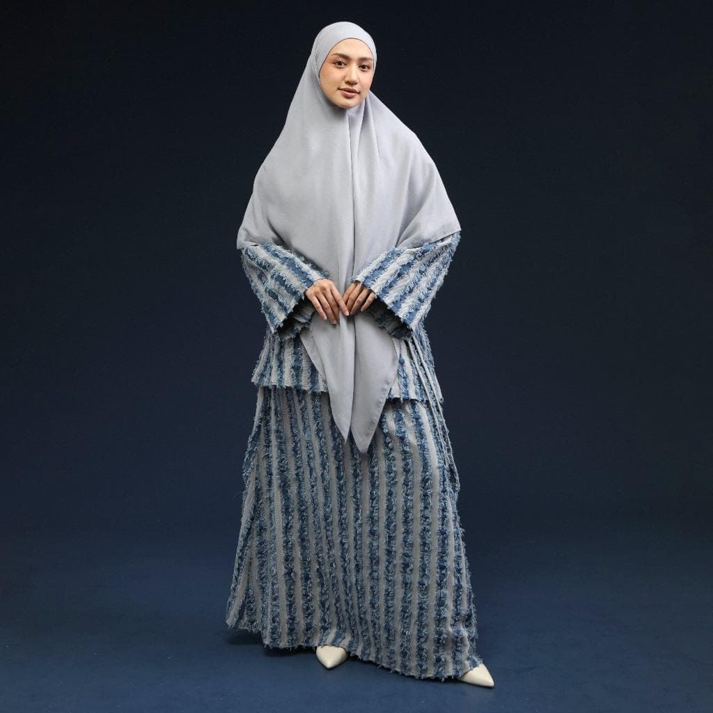Cotton Denim Two Piece Set, Loose Blouse and Long Skirt, Elegant Modest Outfit - image 5