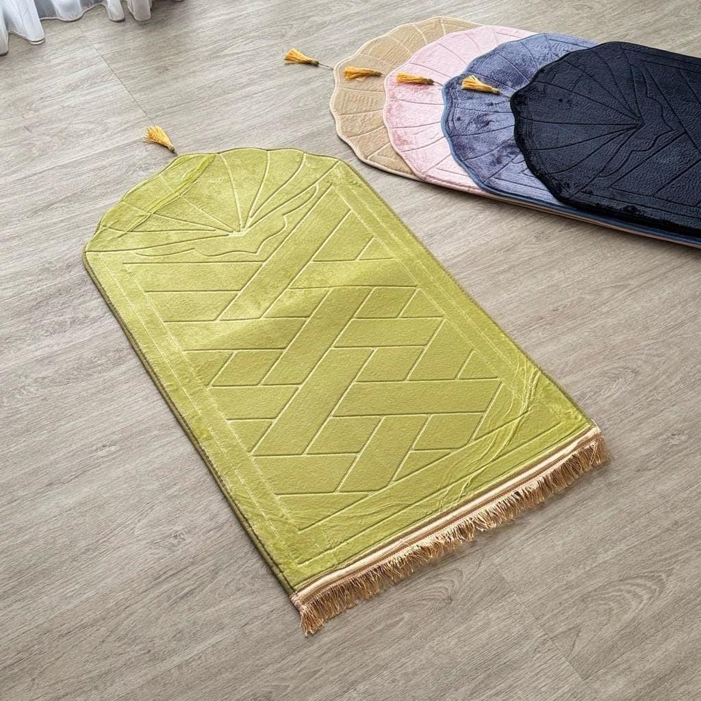 Thick Soft Prayer Mat | Zahroh Dome Cut, Anti-Slip Islamic Rug - image 5