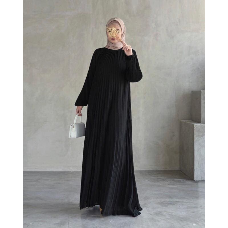 Vinci Pleated Ceruty Maxi Dress | Elegant Modest Flowing Evening Gown - image 3