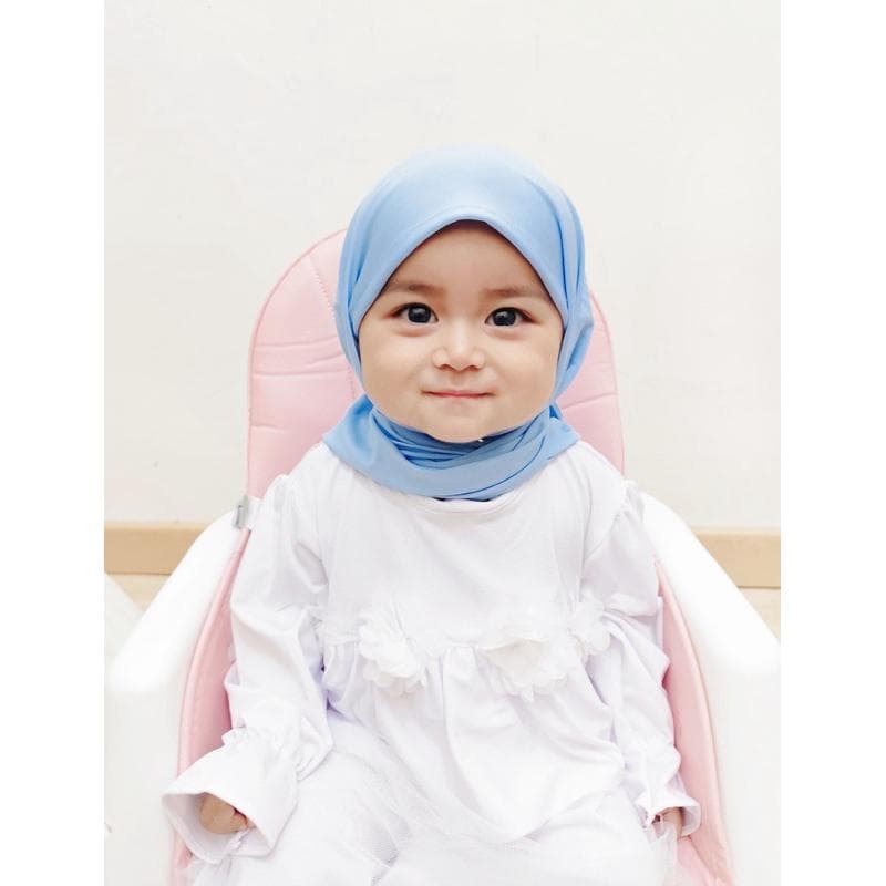 Baby Kids Instant Hijab, Spandex Balloon Fabric, Soft Breathable Islamic Wear
