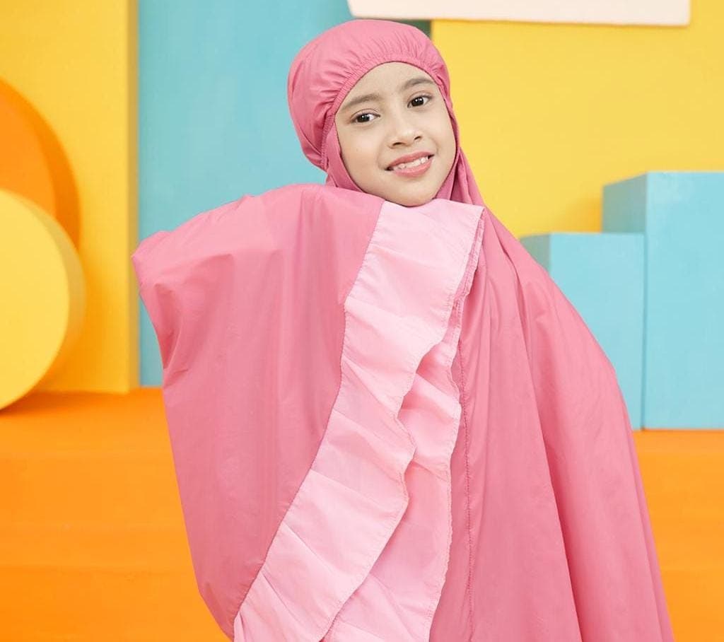 Toddler and Kids Mukena Prayer Set – Rainbow Muslim Girl Outfit with Bag, Korean Fabric - image 4